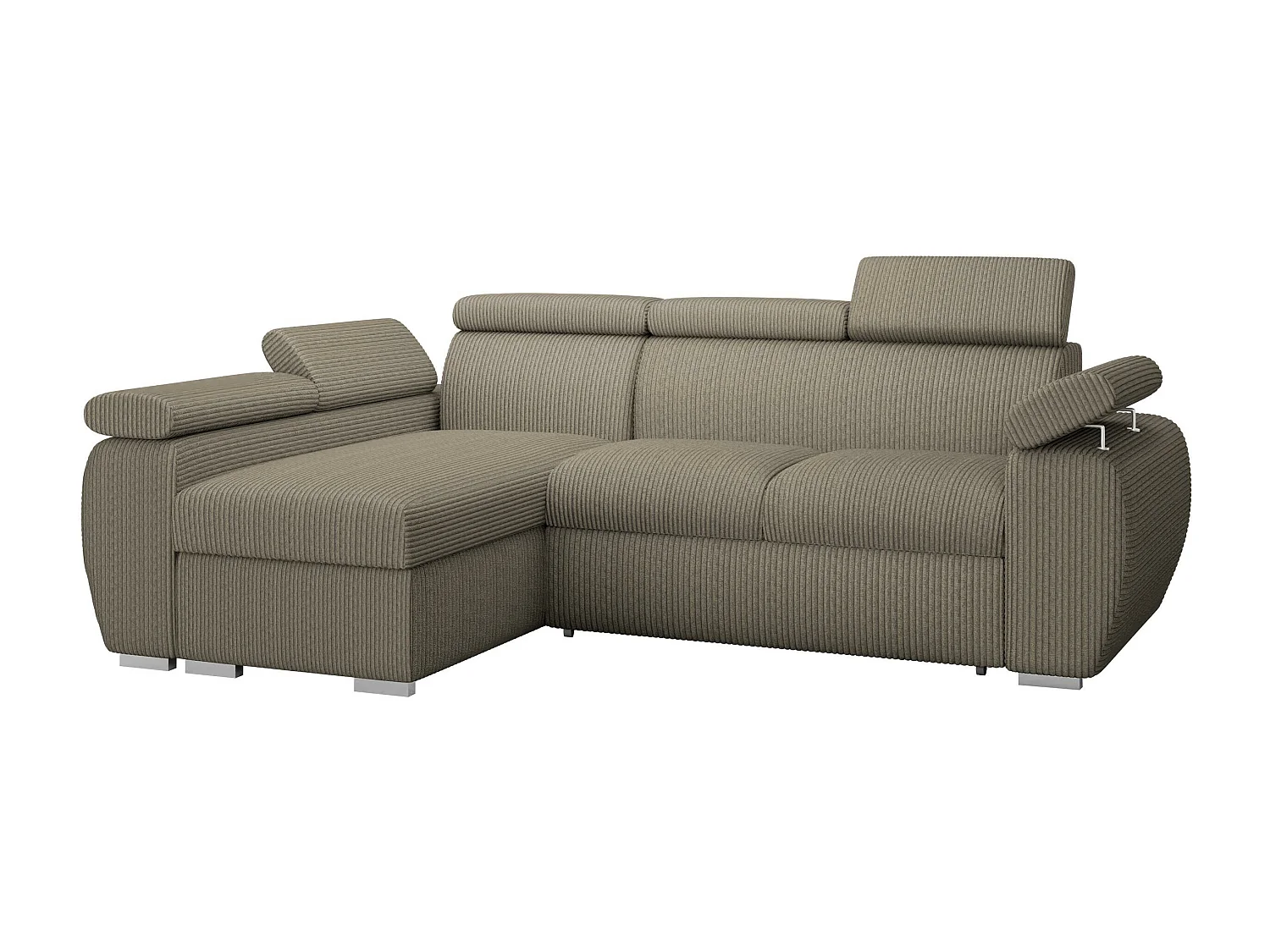 Canapé d'angle Columbus 192, Brun clair, Disponible, 255x170x85cm