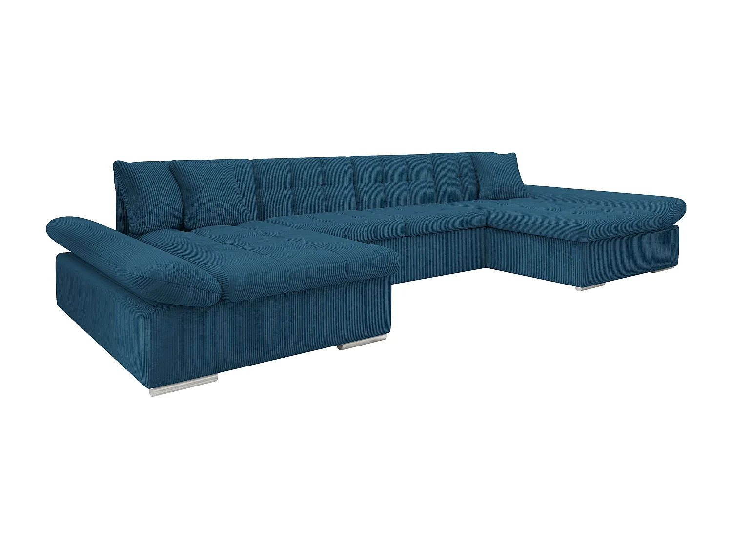 Sofá rinconero Comfivo 155, Azul, Función de descanso, Almacenaje, 360x160x75cm