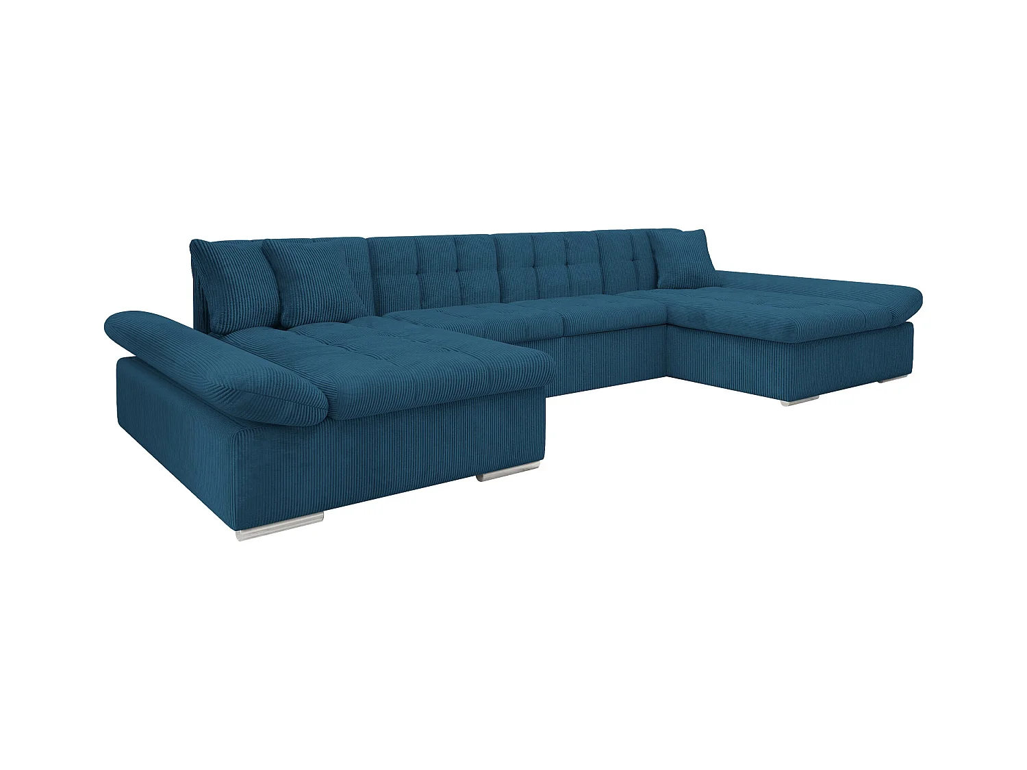 Canapé d'angle Comfivo 155, Bleu, Fonction de couchage, Boîte de literie, 360x160x75cm