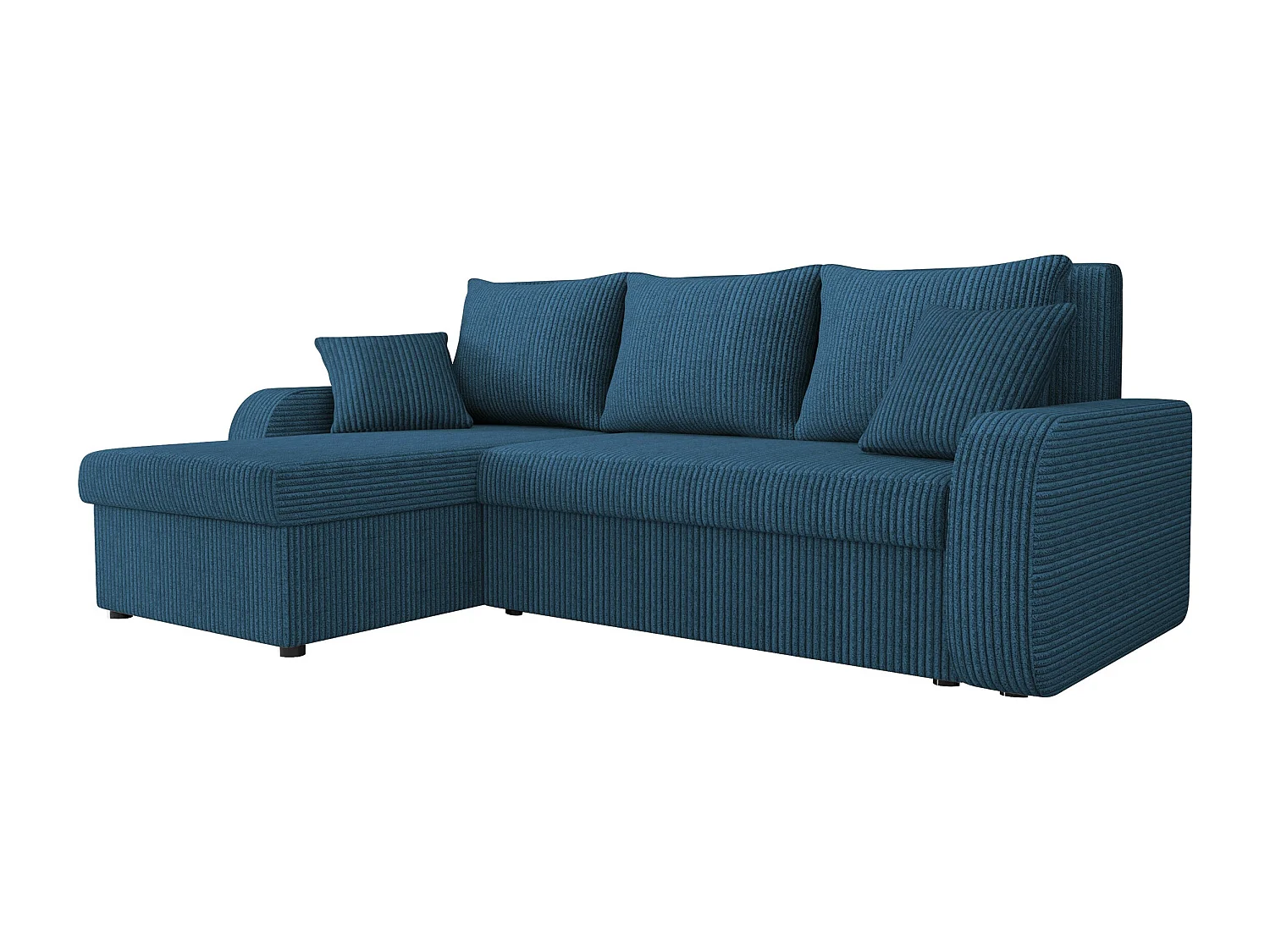 Sofá rinconero Comfivo Melissa I, Azul, Función de descanso, Almacenaje, 238x147x80cm