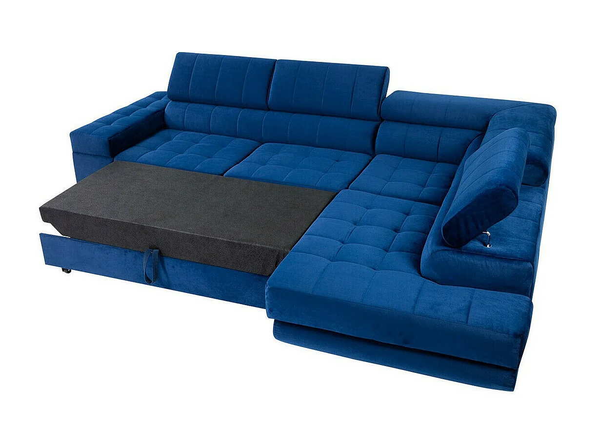 Canapé d'angle Comfivo 247, Gris, Fonction de couchage, Boîte de literie, 271x203x71cm