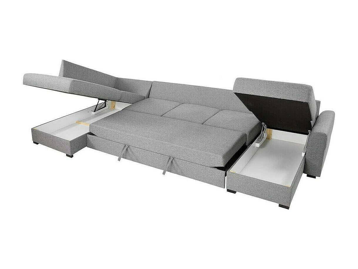 Canapé d'angle Comfivo 191, Rouge, Fonction de couchage, Boîte de literie, 370x186x85cm