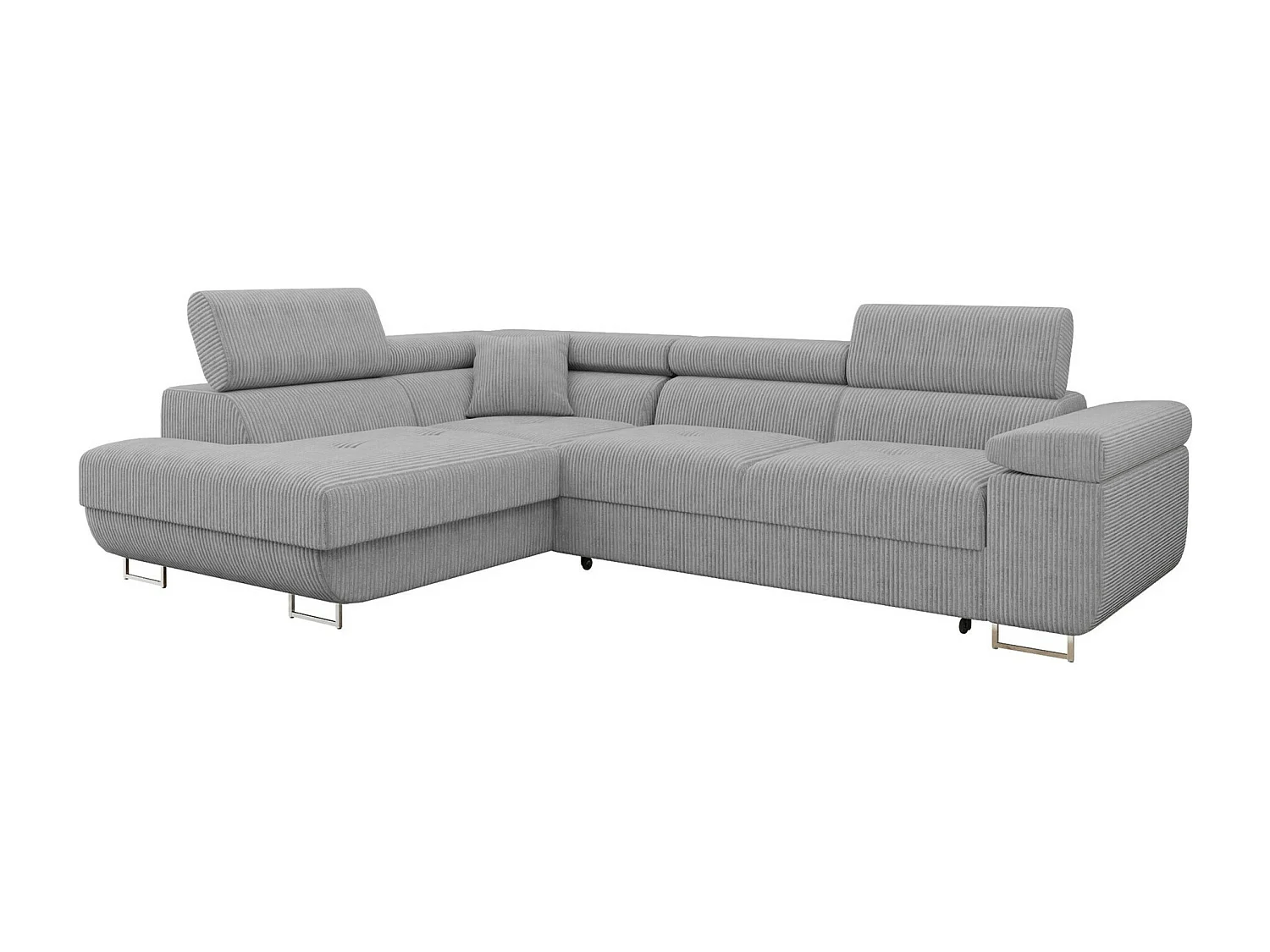 Sofá rinconero Comfivo Eliferu 100, Gris, Función de descanso, Almacenaje, 274x203x70cm