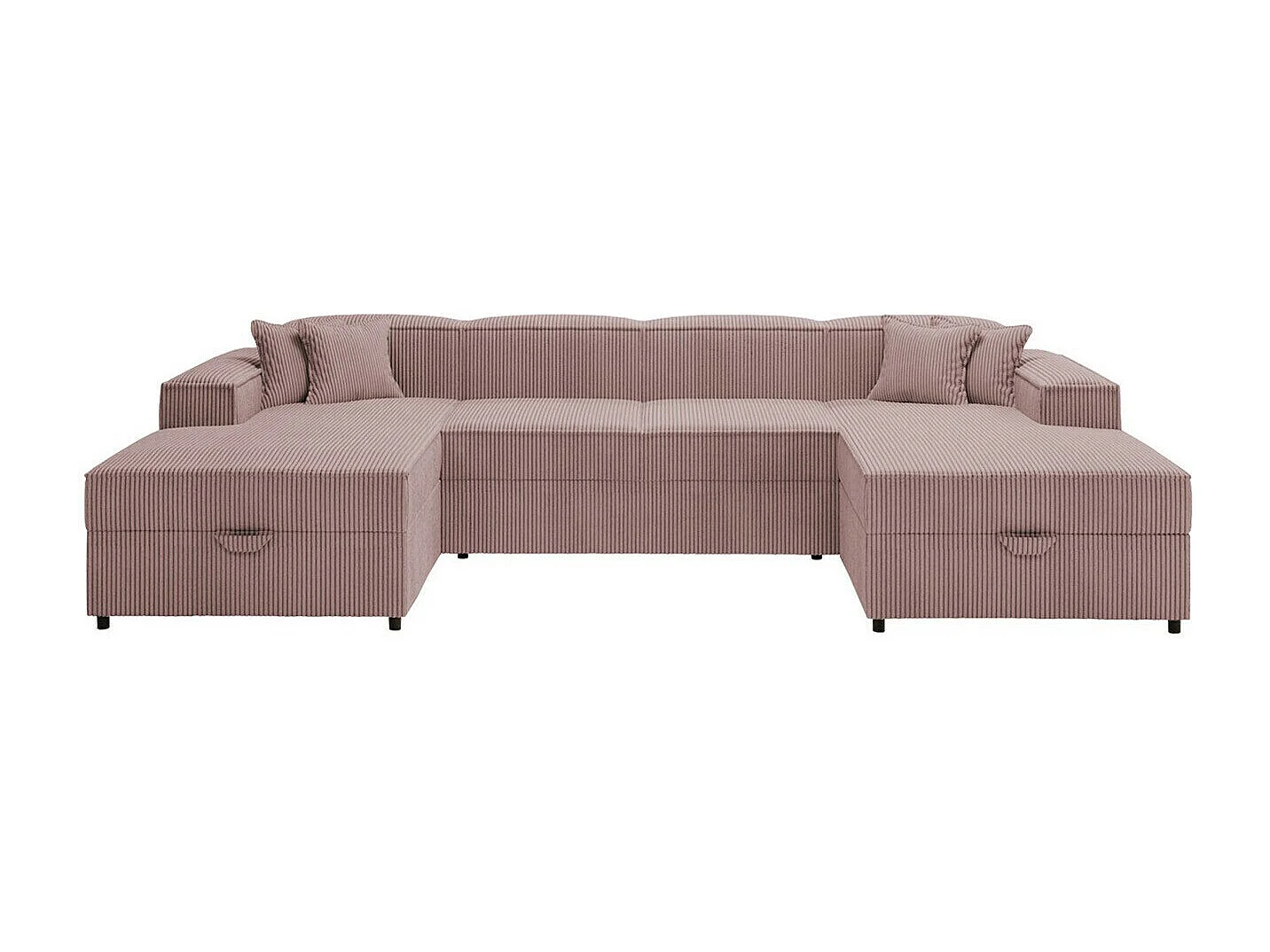 Canapé d'angle Clovis 115, Rose, Fonction de couchage, Boîte de literie, 320x166x79cm