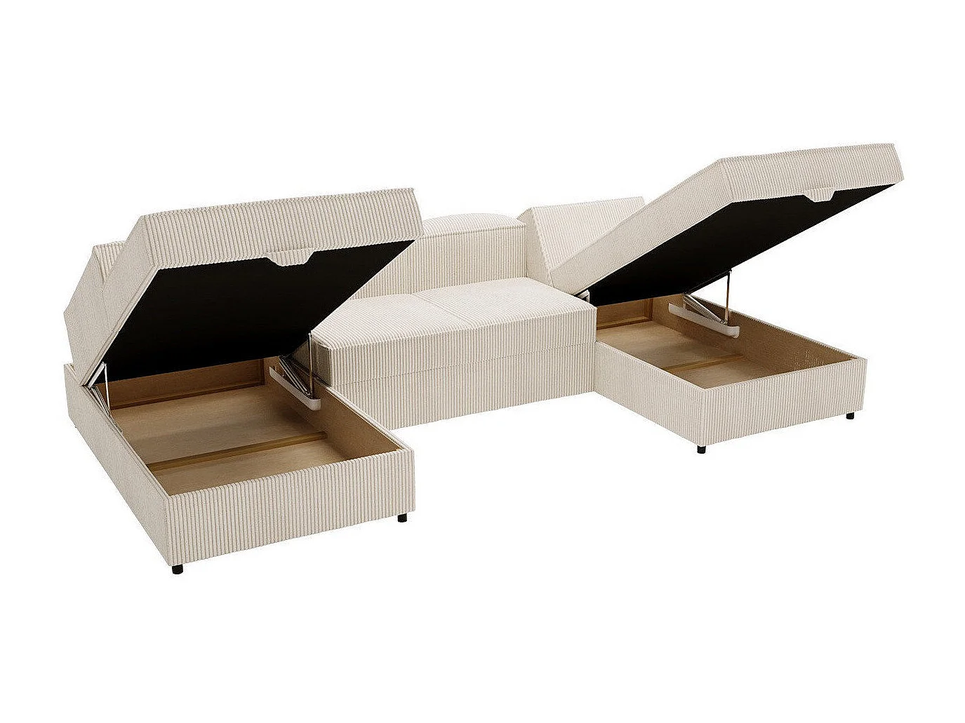 Canapé d'angle Clovis 115, Rose, Fonction de couchage, Boîte de literie, 320x166x79cm