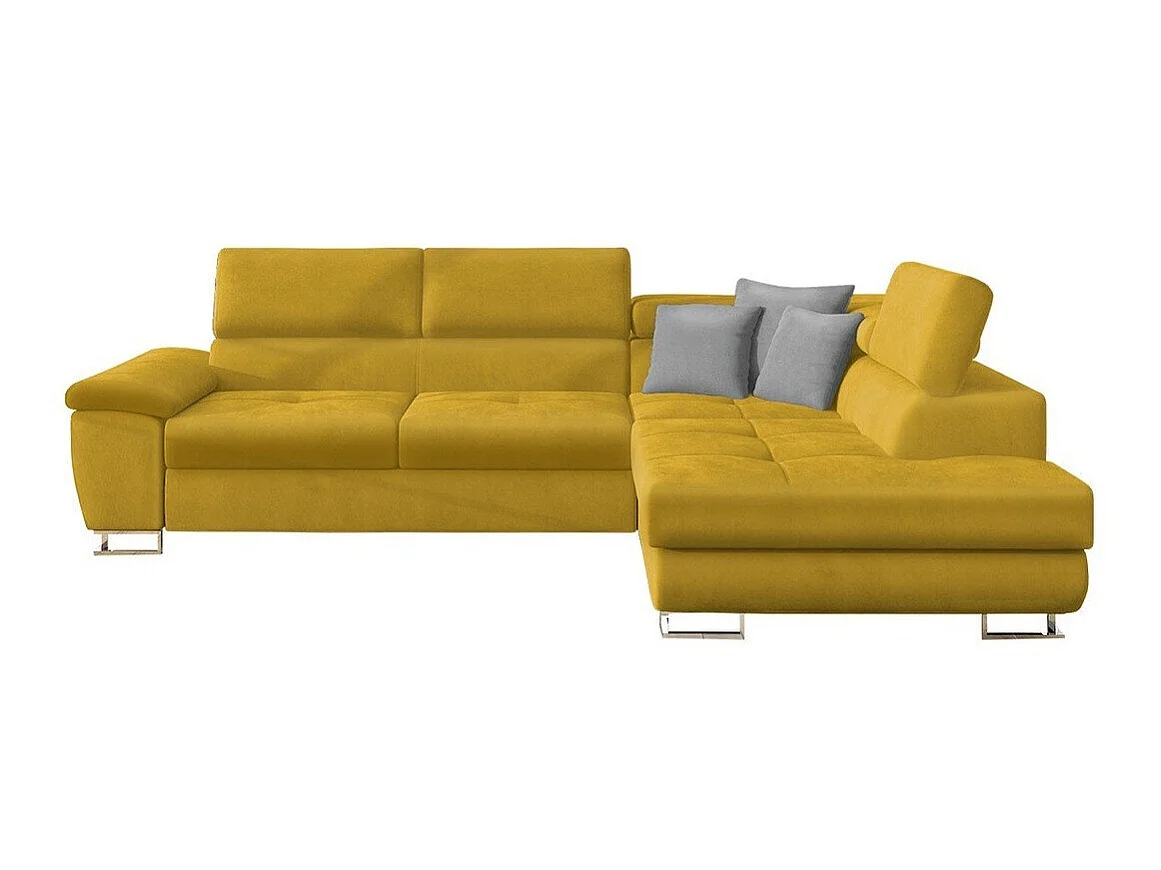 Sofá rinconero Comfivo Ruta II, Amarillo, Función de descanso