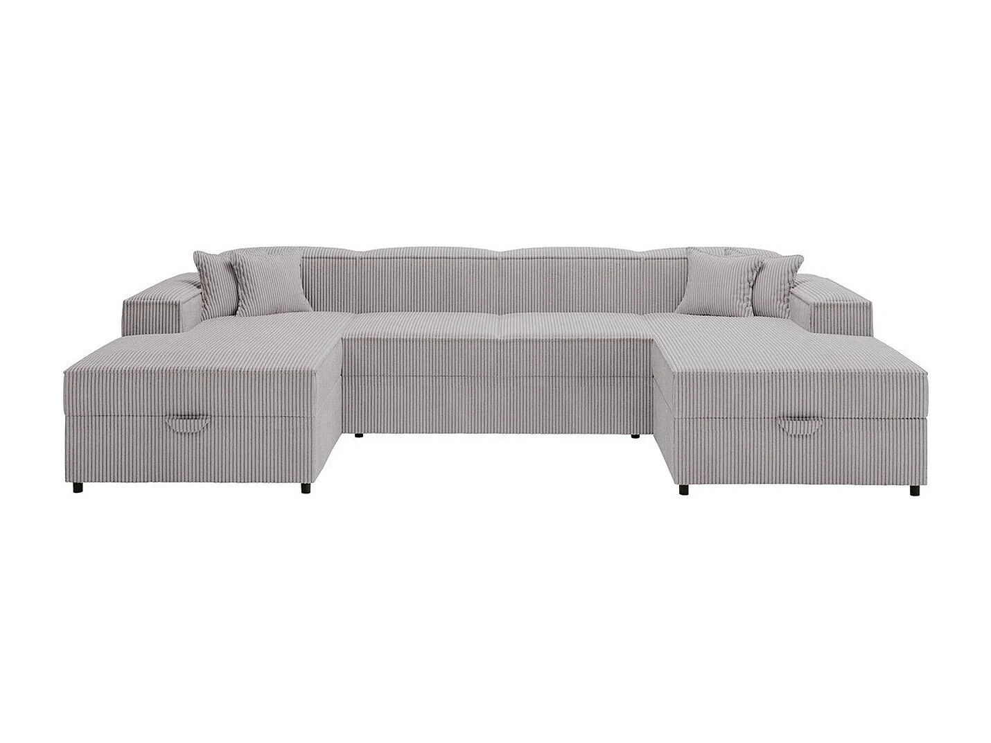 Canapé d'angle Clovis 115, Gris, Fonction de couchage, Boîte de literie, 320x166x79cm