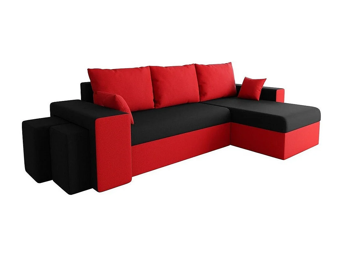Sofá de canto Memphis 124, Vermelho, Funcionalidade de dormir