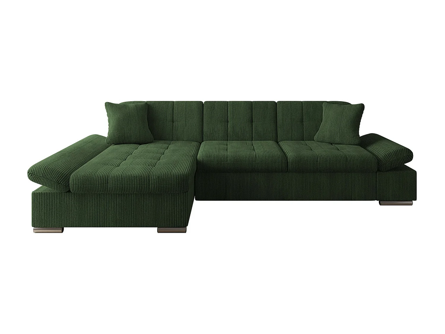 Sofá rinconero Comfivo 152, Verde, Función de descanso, Almacenaje, 278x161x76cm