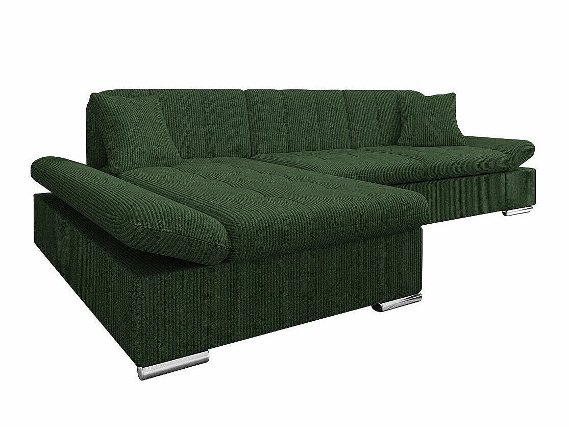 Sofá rinconero Comfivo Sanitas I, Verde, Función de descanso