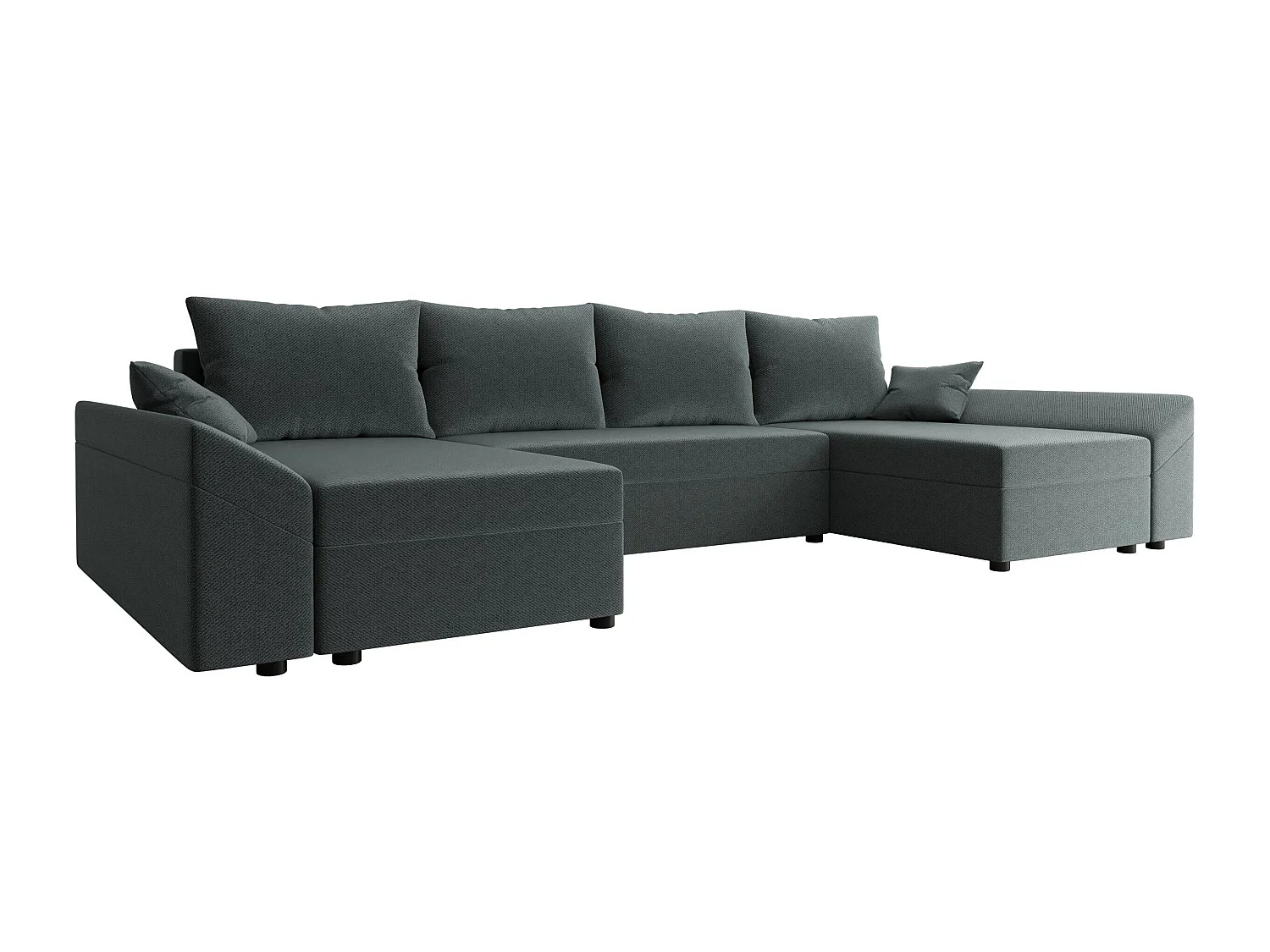 Canapé d'angle convertible 3 places en tissu gris MEMPHIS