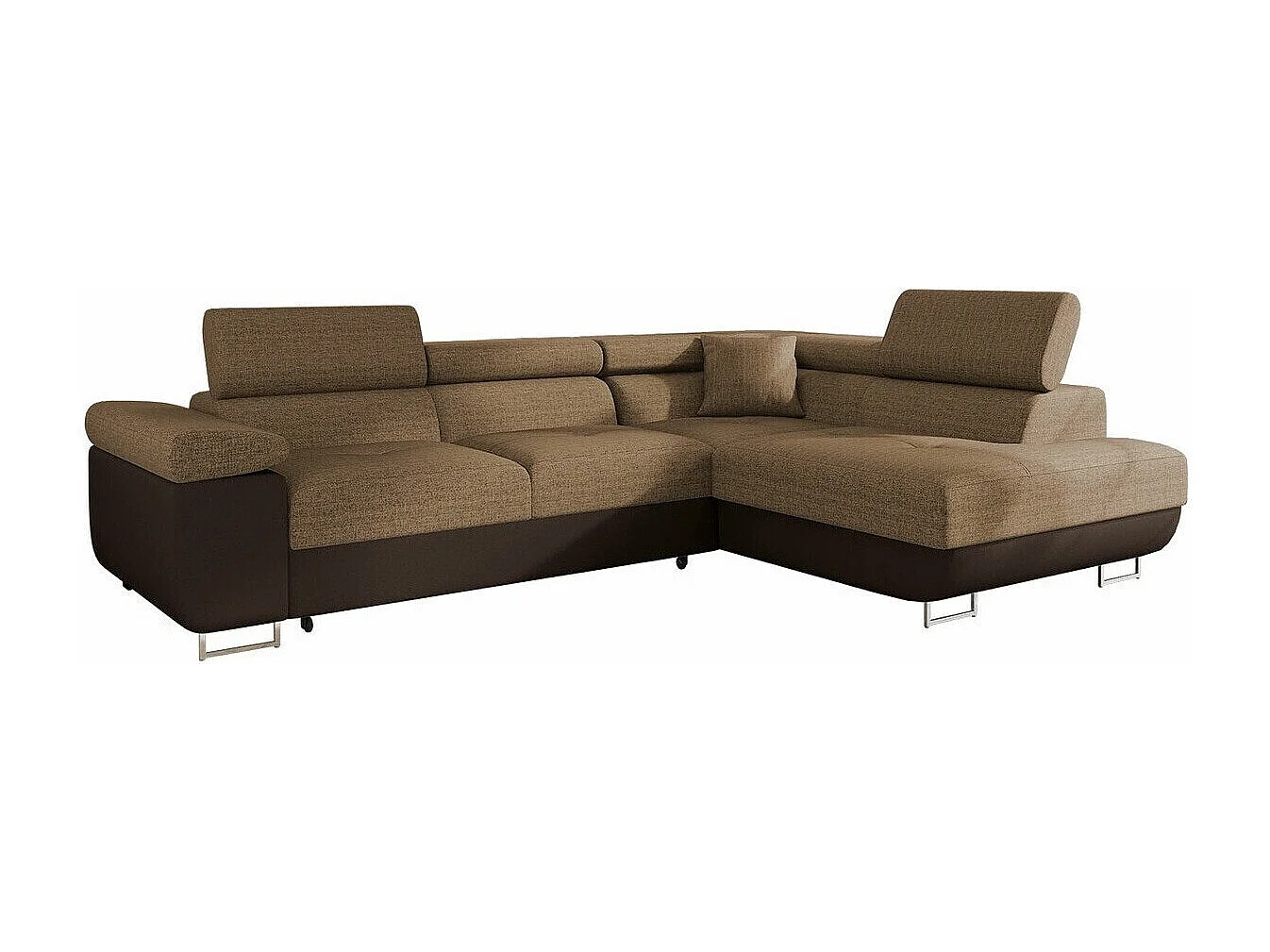 Sofá rinconero Comfivo Eliferu 100, Marrón, Función de descanso, Almacenaje, 274x203x70cm