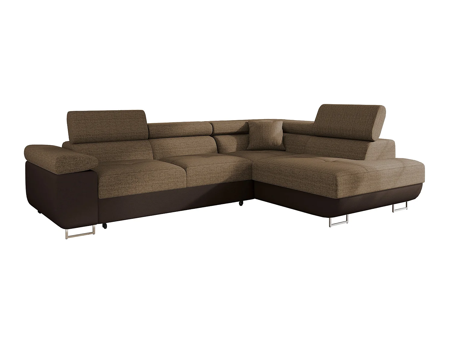 Canapé d'angle Comfivo Vinetum, Marron, Disponible, 274x203x70cm