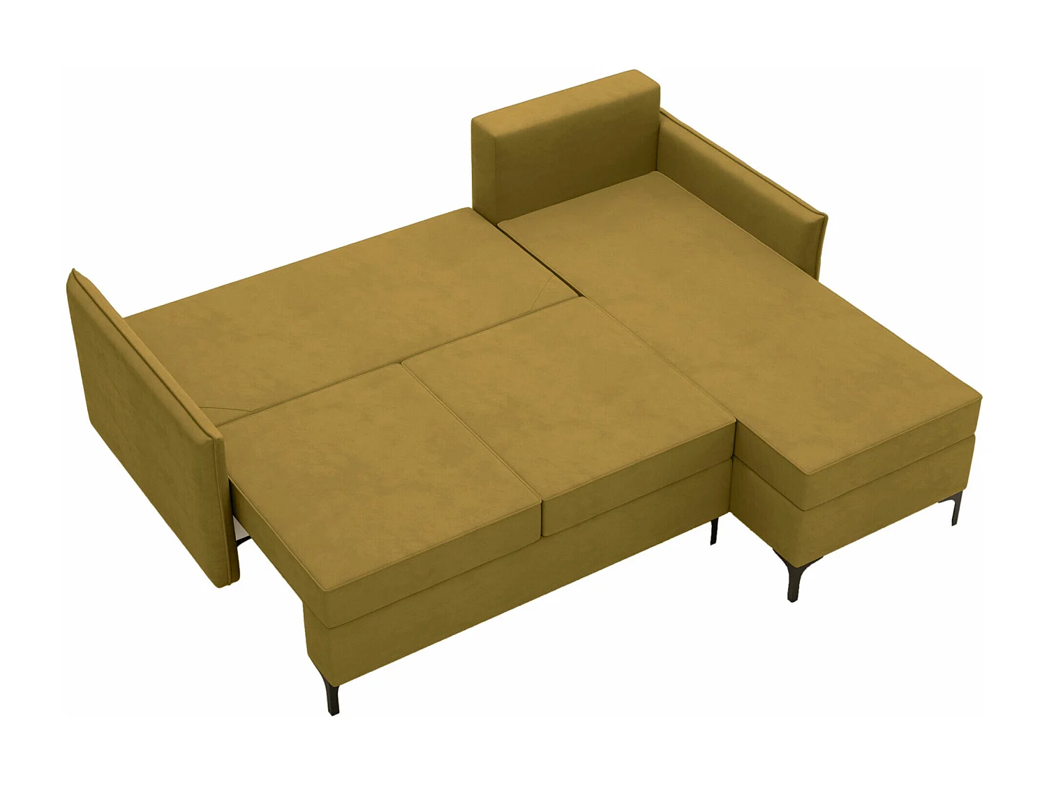 Canapé d'angle Clovis 112, Gris, Fonction de couchage, Boîte de literie, 213x168x101cm