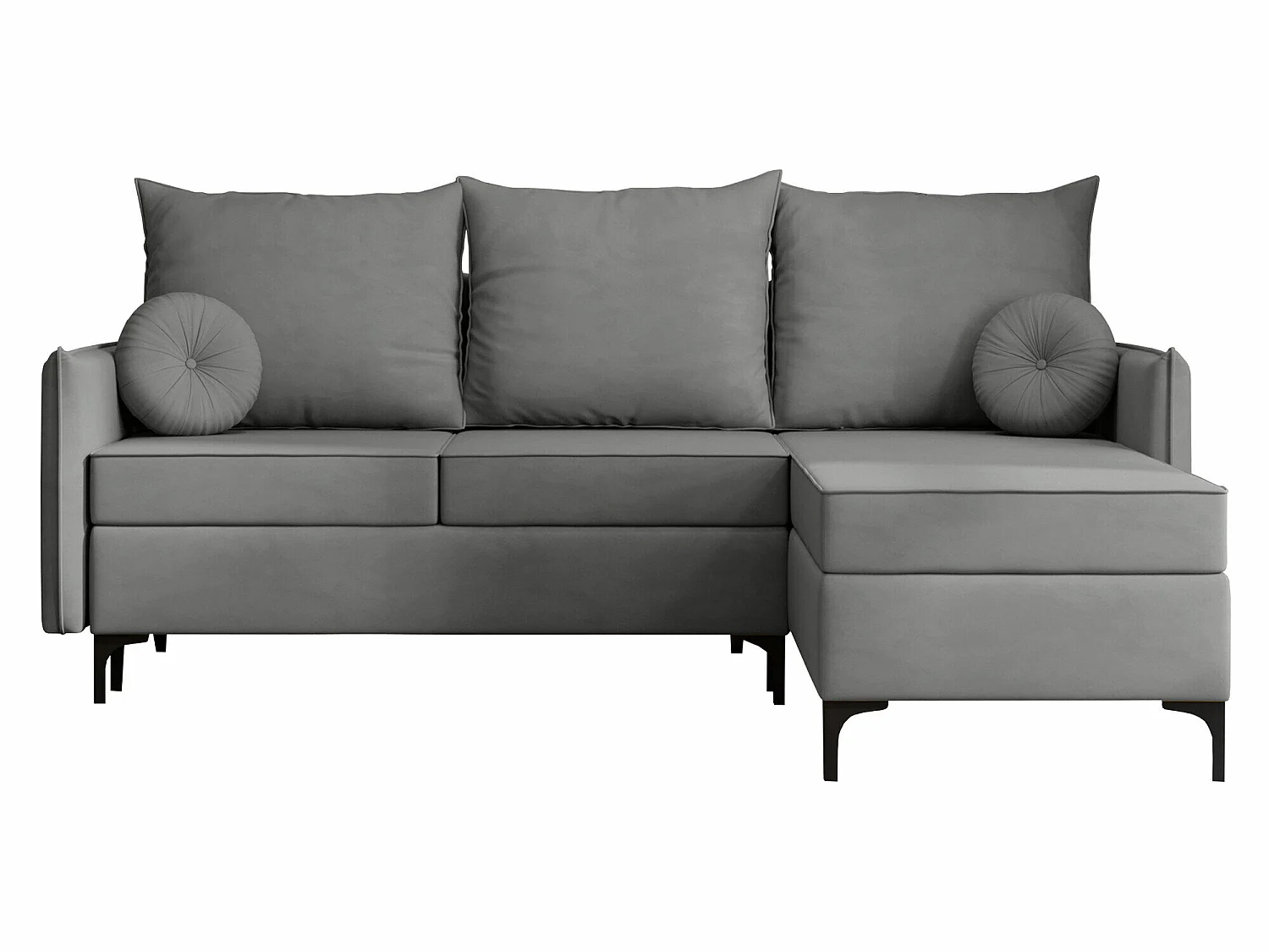 Canapé d'angle convertible 3 places en tissu gris CLOVIS