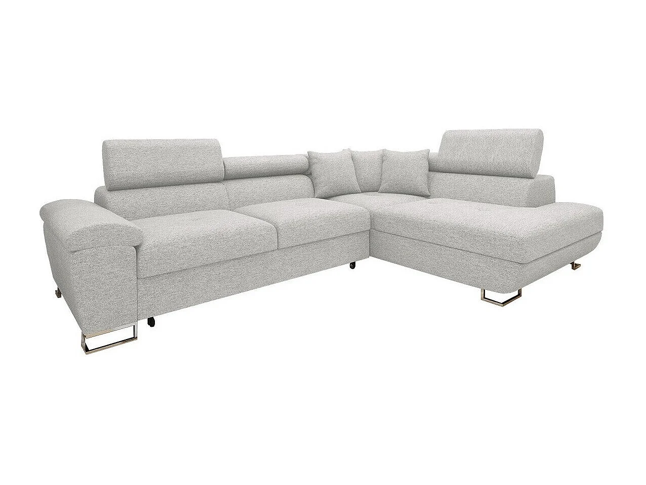 Sofá rinconero Comfivo 166, Gris, Función de descanso, Almacenaje, 270x202x71cm