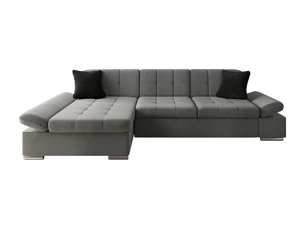 Sofá rinconero Comfivo 151, Gris, Función de descanso, Almacenaje, 278x161x76cm