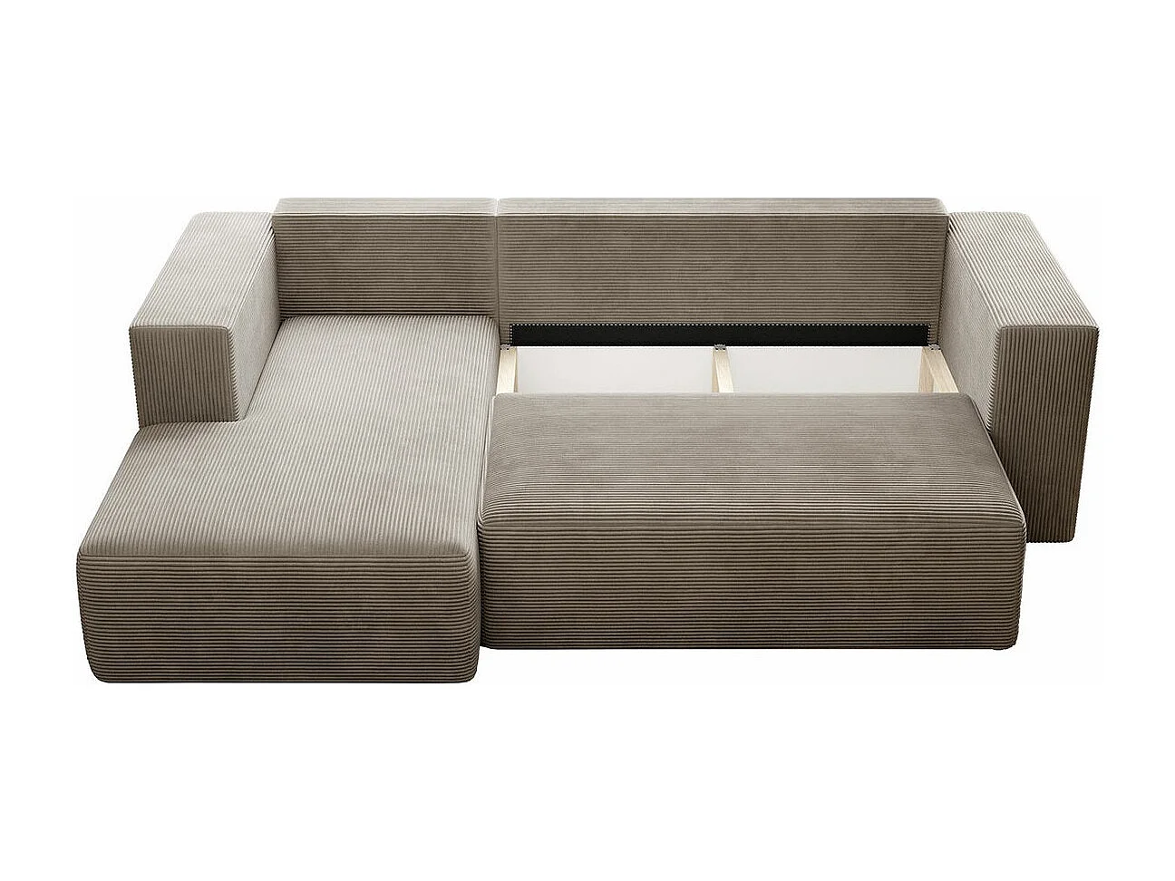 Sofá rinconero Arvada 116, Azul, Función de descanso, Almacenaje, 255x161x91cm