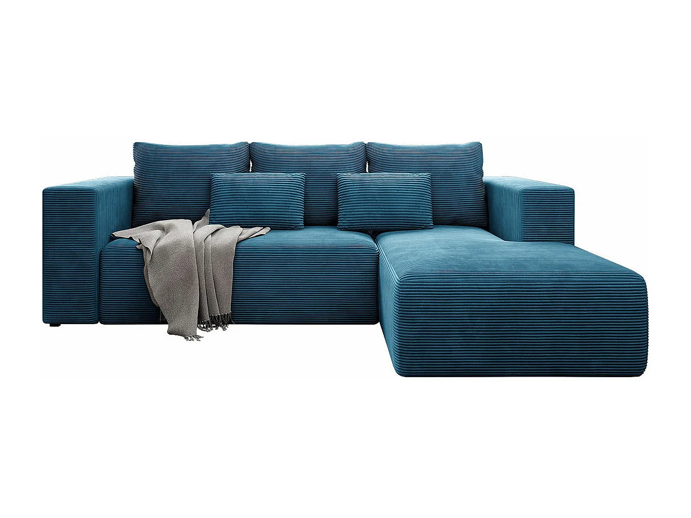 Sofá rinconero Arvada 116, Azul, Función de descanso, Almacenaje, 255x161x91cm