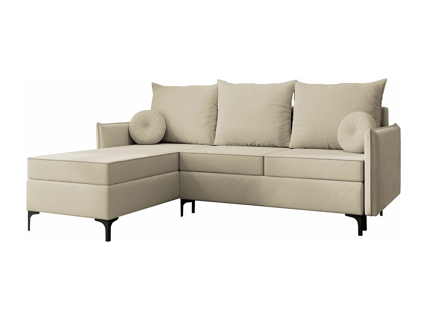 Canapé d'angle Clovis 112, Brun clair, Disponible, 213x168x101cm