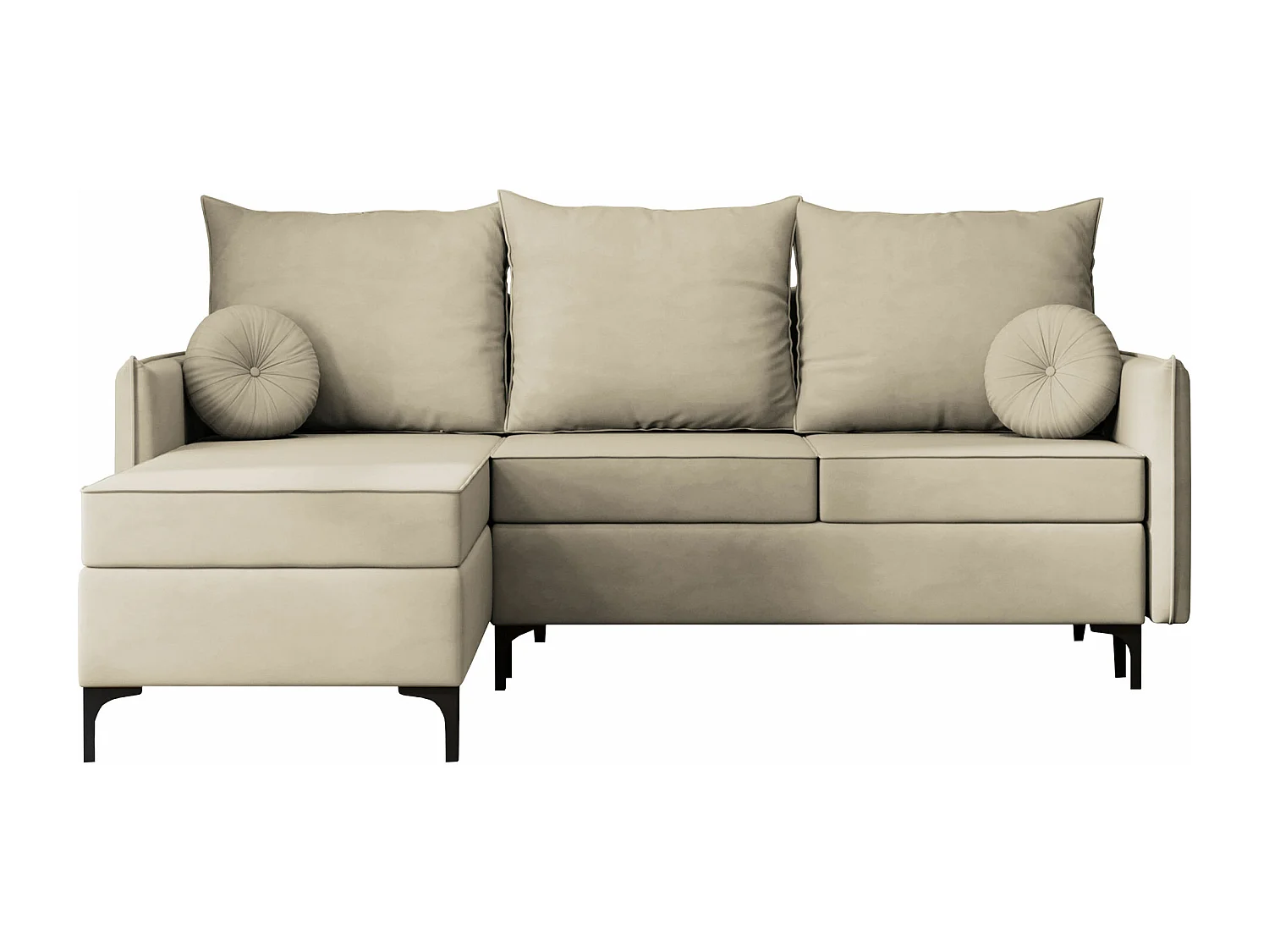 Canapé d'angle Clovis 112, Brun clair, Disponible, 213x168x101cm