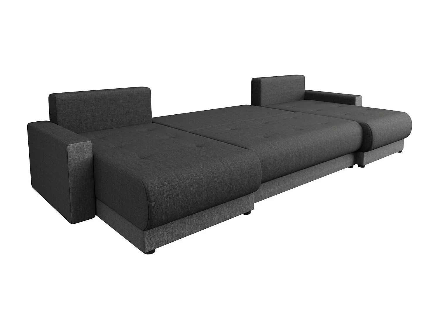 Sofá rinconero Memphis 106, Negro, Función de descanso, Almacenaje, 290x135x82cm