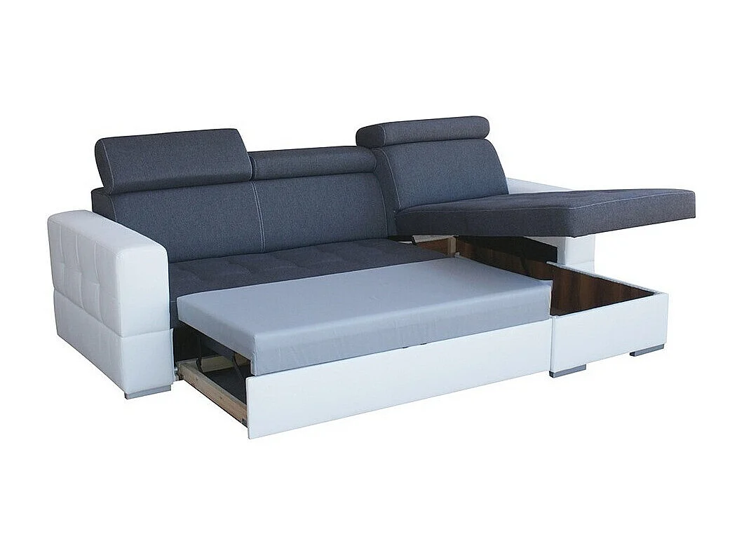 Sofá rinconero Temple 106, Gris, Función de descanso, Almacenaje, 265x175x101cm