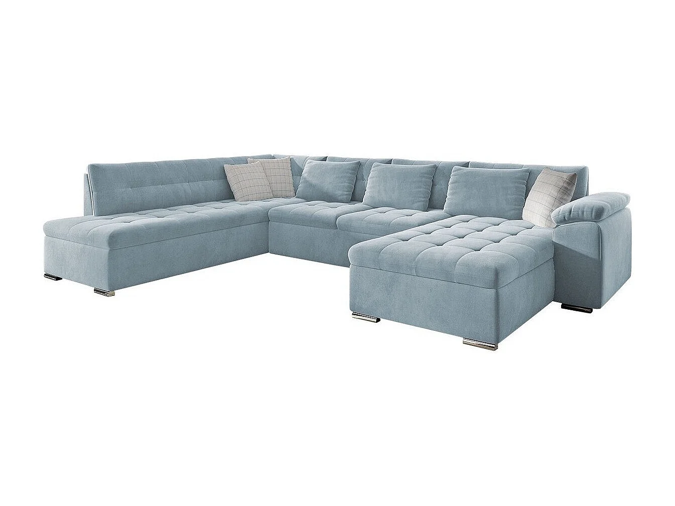 Sofá rinconero Comfivo 128, Gris, Función de descanso, 348x205x76cm