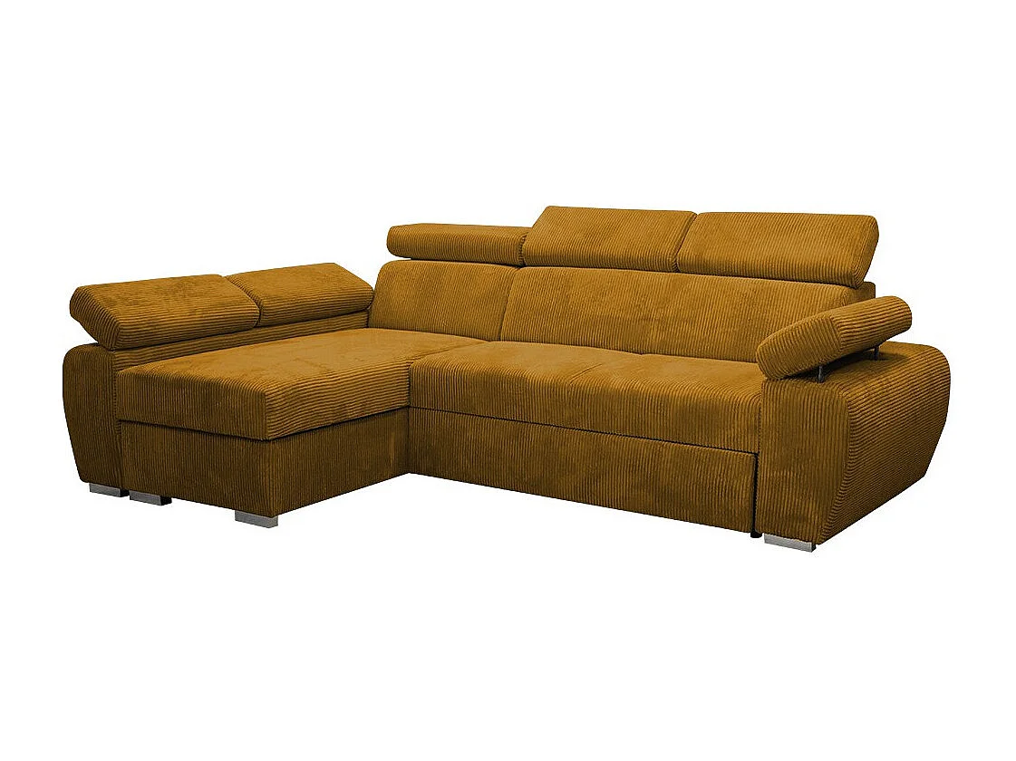 Sofá de canto Columbus 192, Amarelo, Funcionalidade de dormir