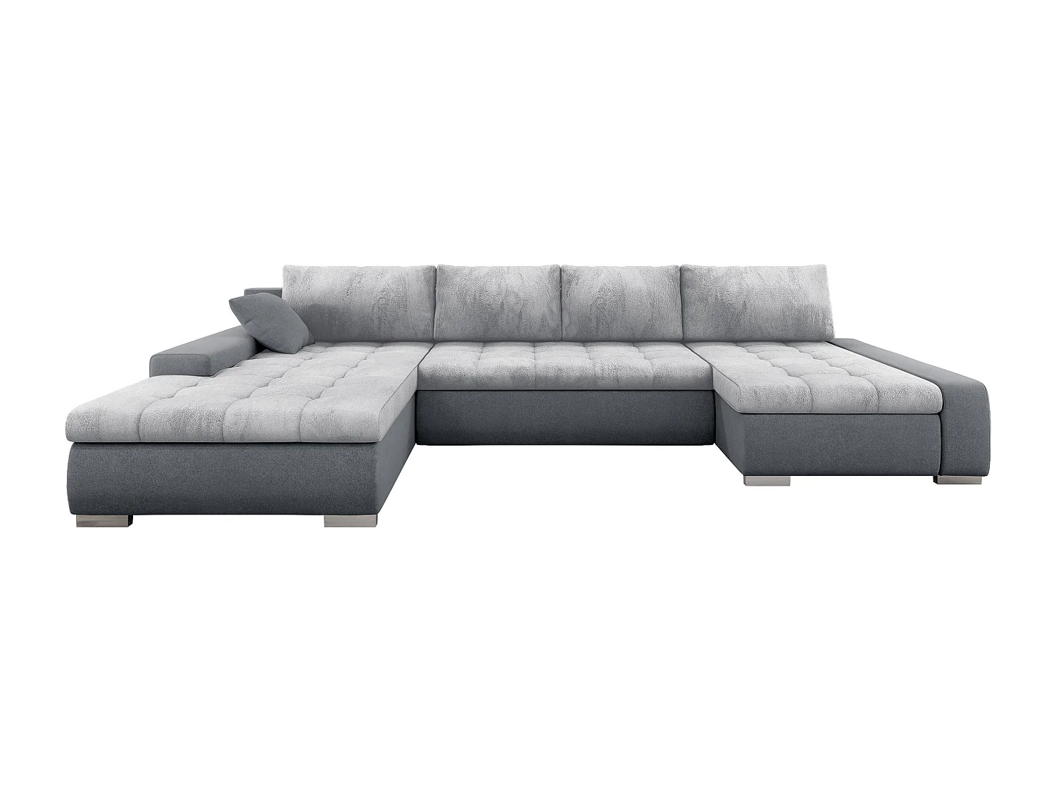 Sofá rinconero Comfivo 248, Gris, Función de descanso, Almacenaje, 394x213x80cm