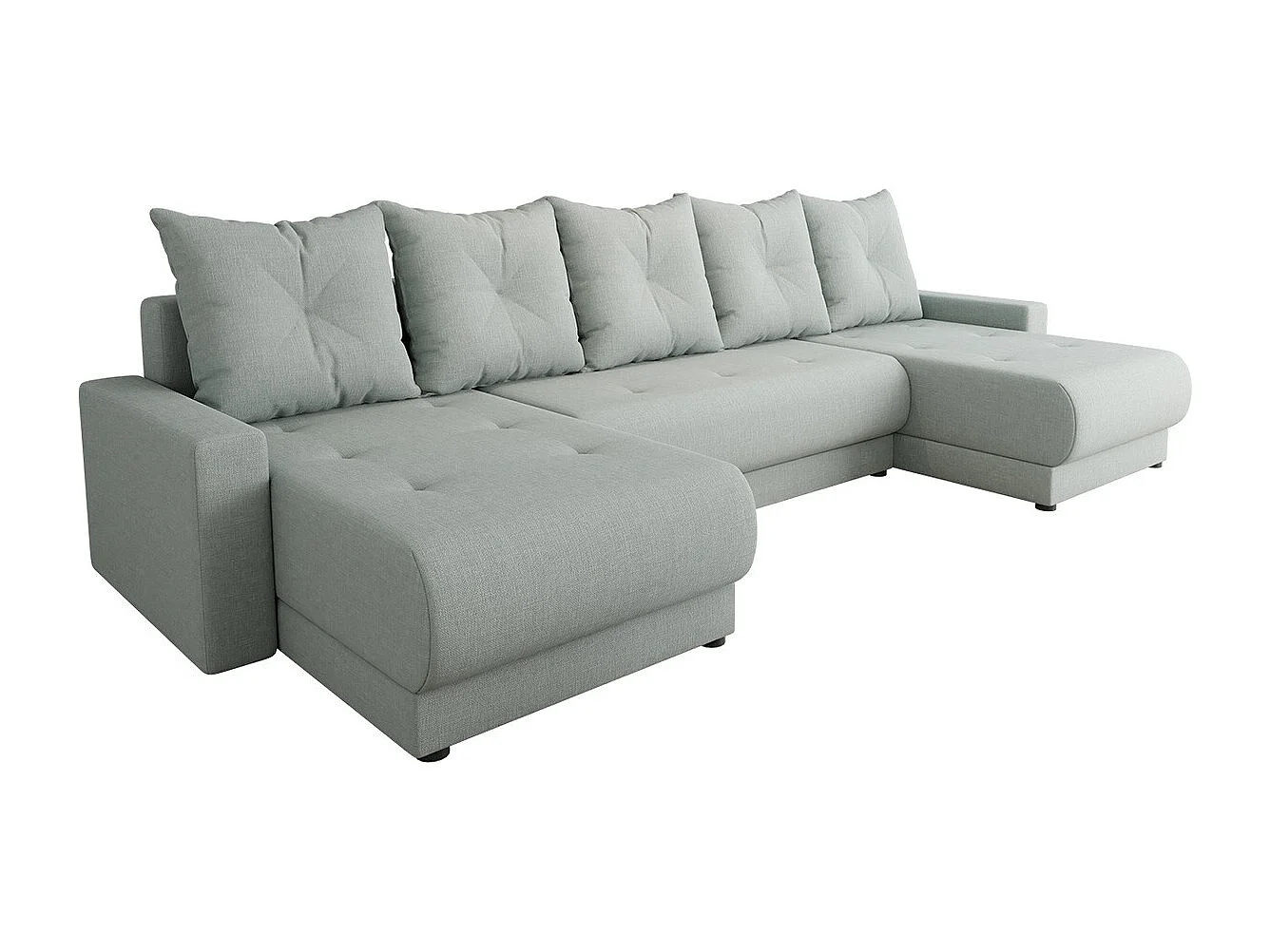 Canapé d'angle Memphis 106, Turquoise, Fonction de couchage, Boîte de literie, 290x135cm