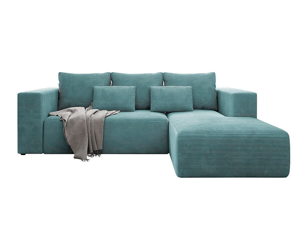 Canapé d'angle Arvada 116, Turquoise, Fonction de couchage, 26x16x9cm