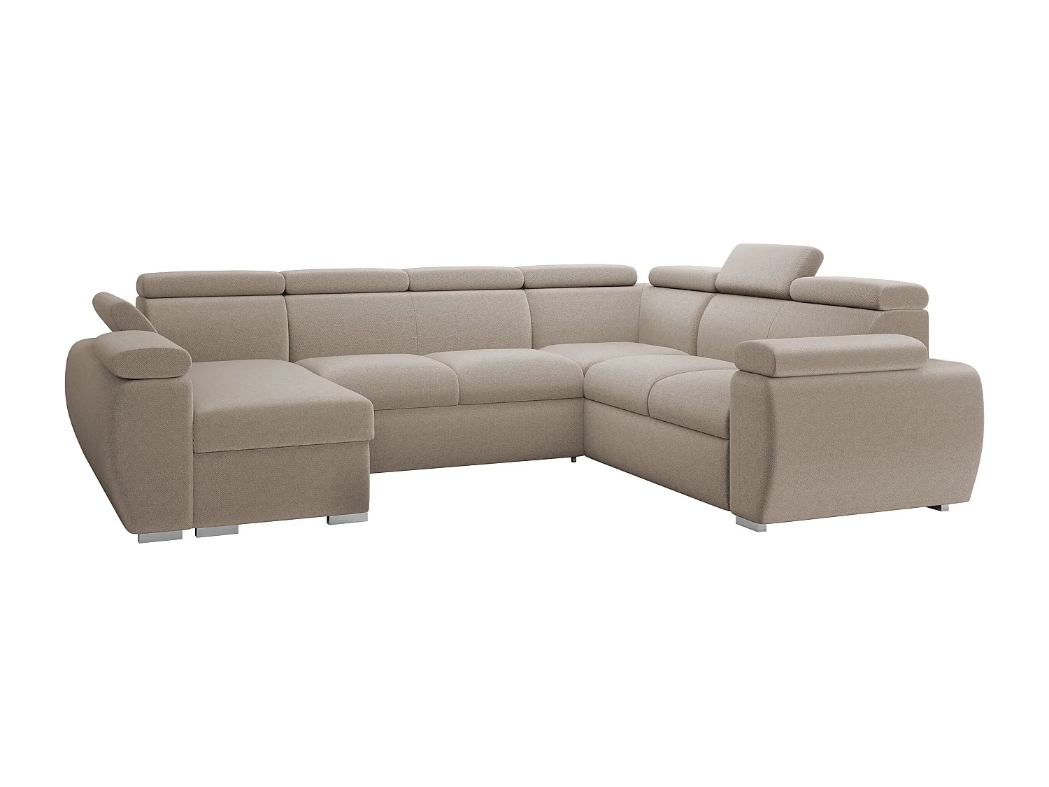 Canapé d'angle Columbus 134, Brun clair, Disponible, 325x260x85cm