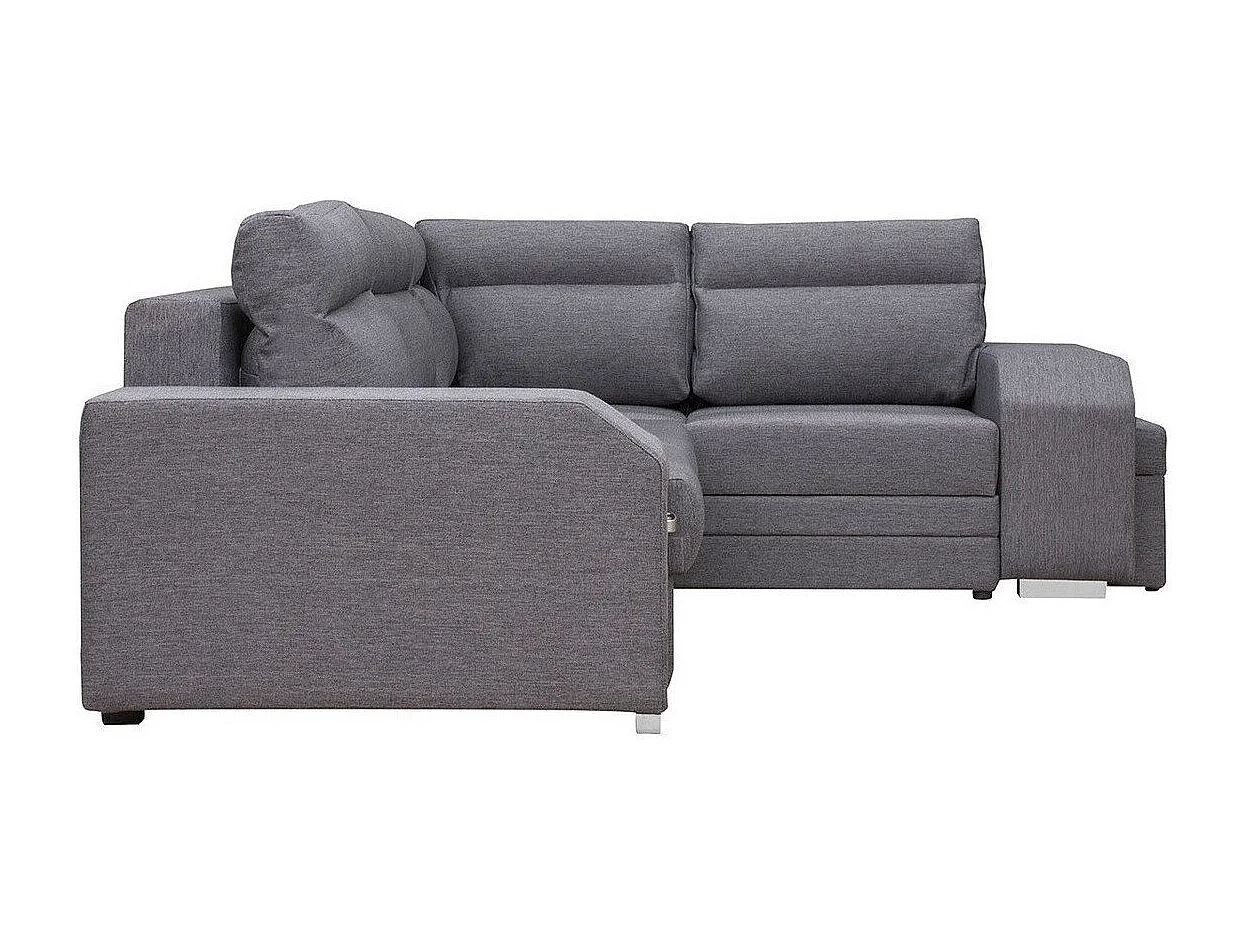 Canapé d'angle Kingsport 101, Gris, Fonction de couchage, Boîte de literie, 305x205x90cm