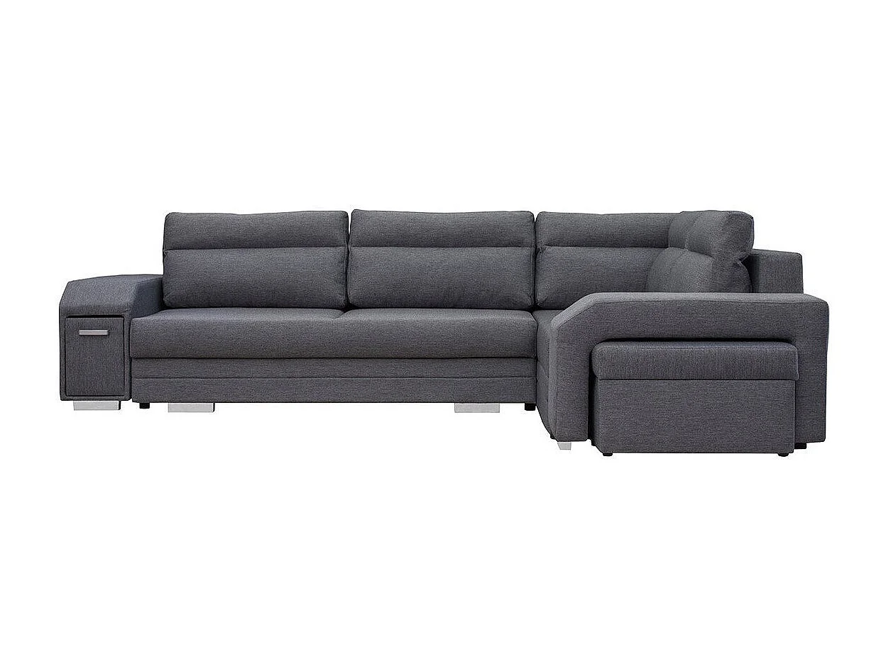 Sofá rinconero Kingsport 101, Gris, Función de descanso, Almacenaje, 305x205x90cm