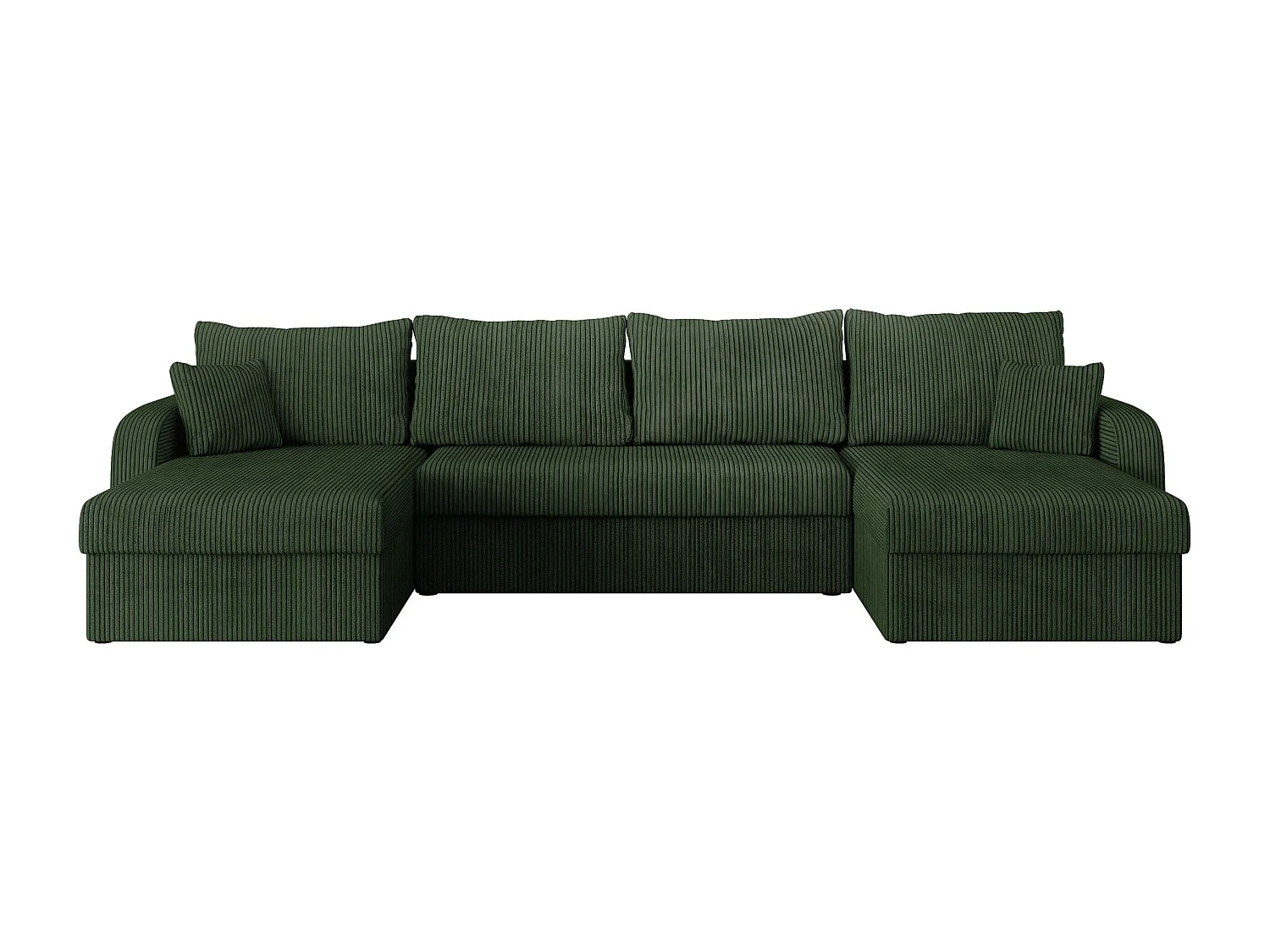 Sofá rinconero Comfivo 233, Verde, Función de descanso, Almacenaje, 304x140x80cm