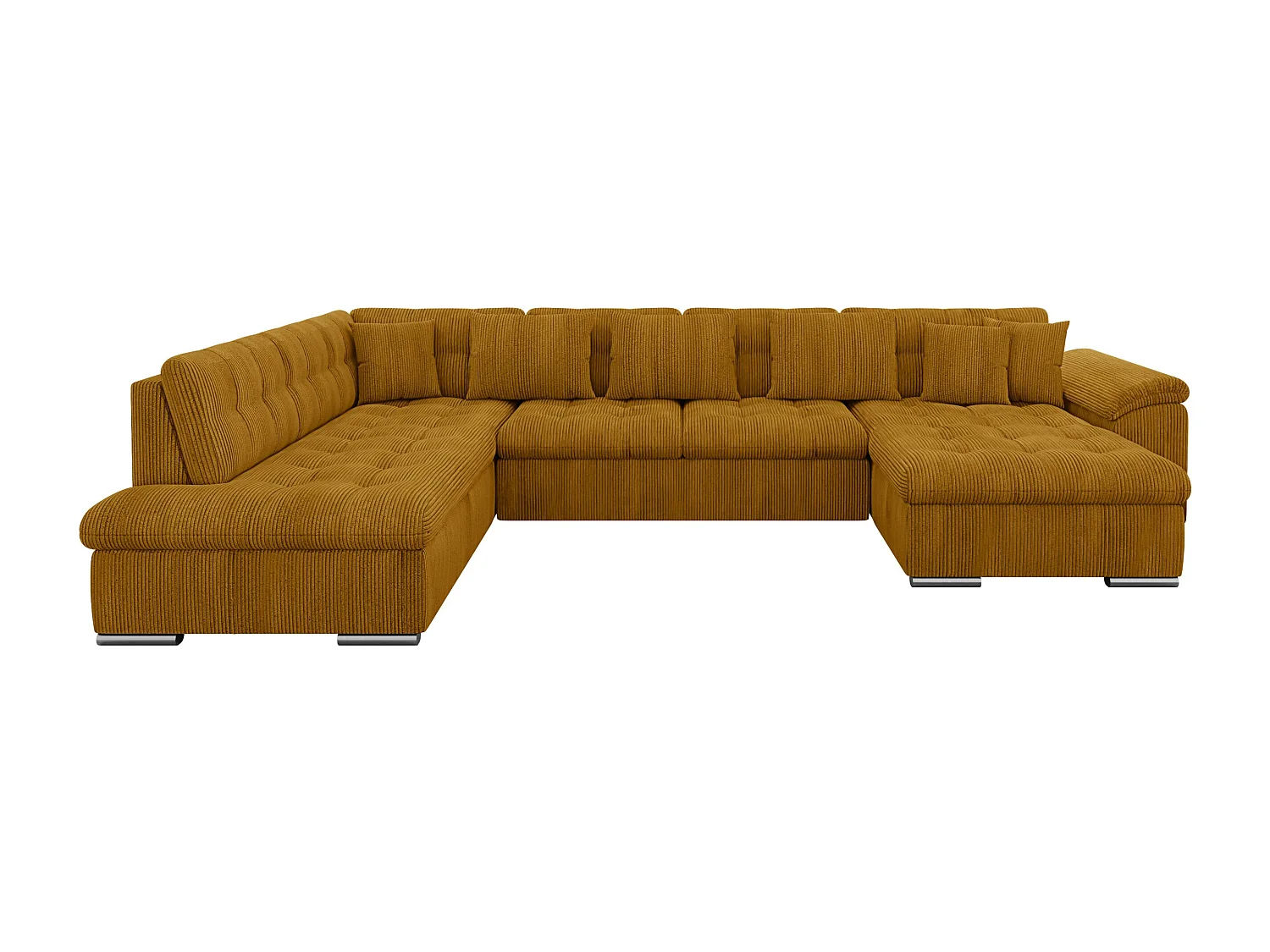 Sofá rinconero Comfivo Gemma, Amarillo, Función de descanso, Almacenaje, 348x205x76cm