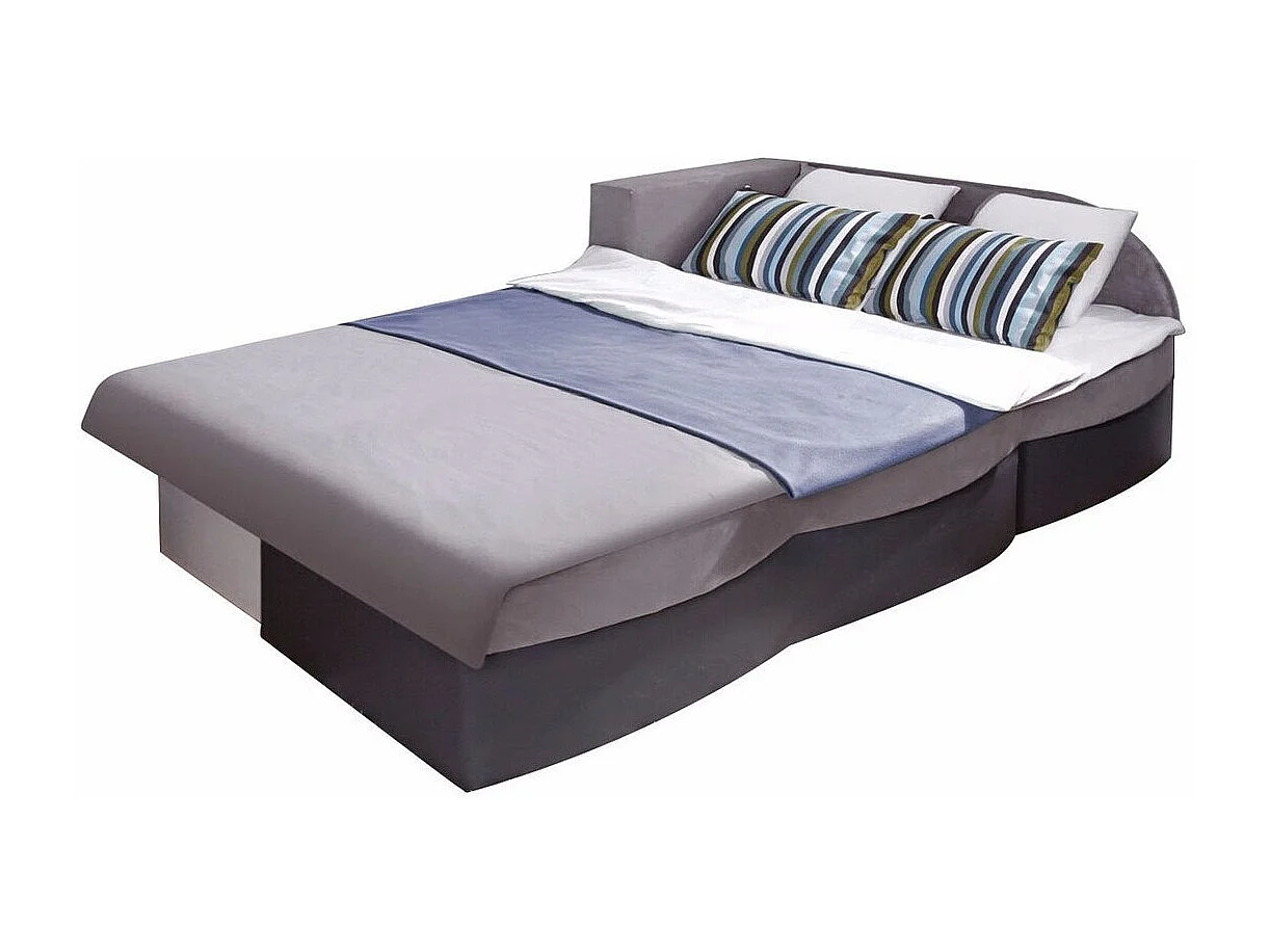 Sofá rinconero Providence 112, Gris, Función de descanso, Almacenaje, 202x145x86cm