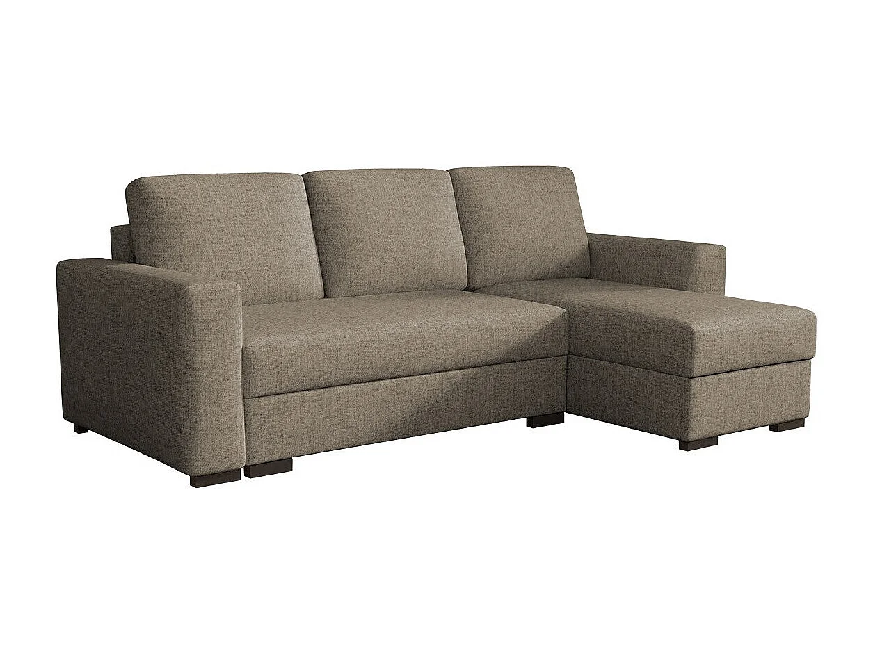 Sofá rinconero Columbus 187, De color marrón claro, Función de descanso, Almacenaje, 88cm