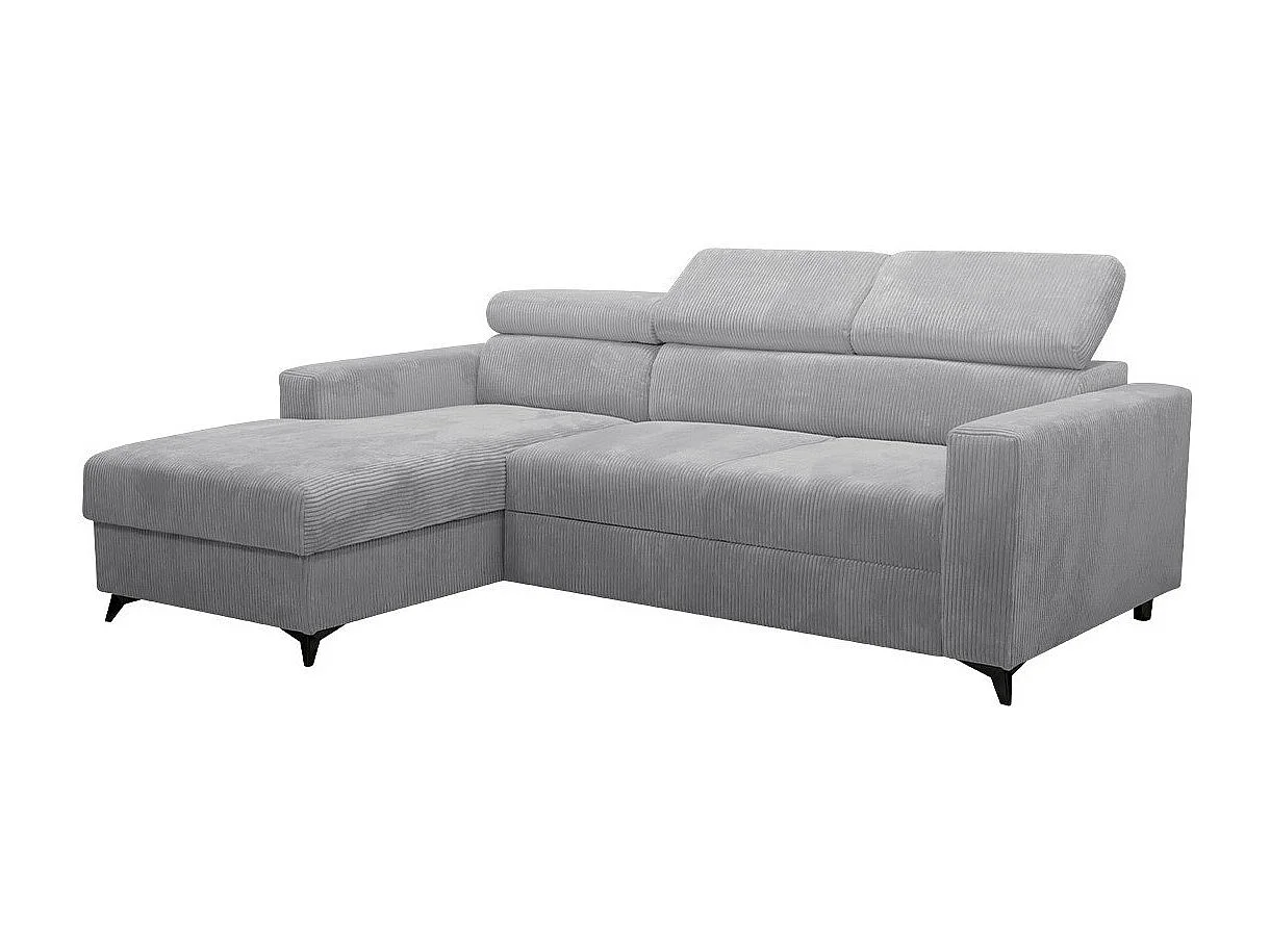 Canapé d'angle Columbus 191, Gris, Disponible, 236x172x82cm