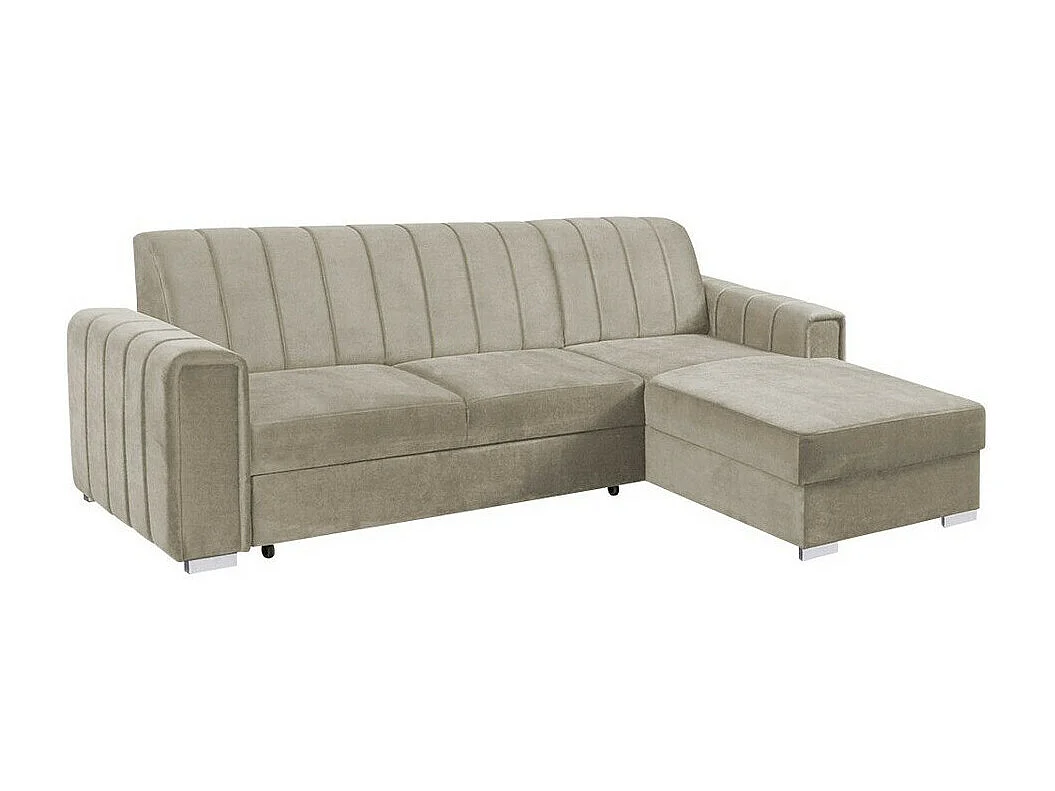 Sofá rinconero Columbus 166, De color marrón claro, Función de descanso, Almacenaje, 86cm