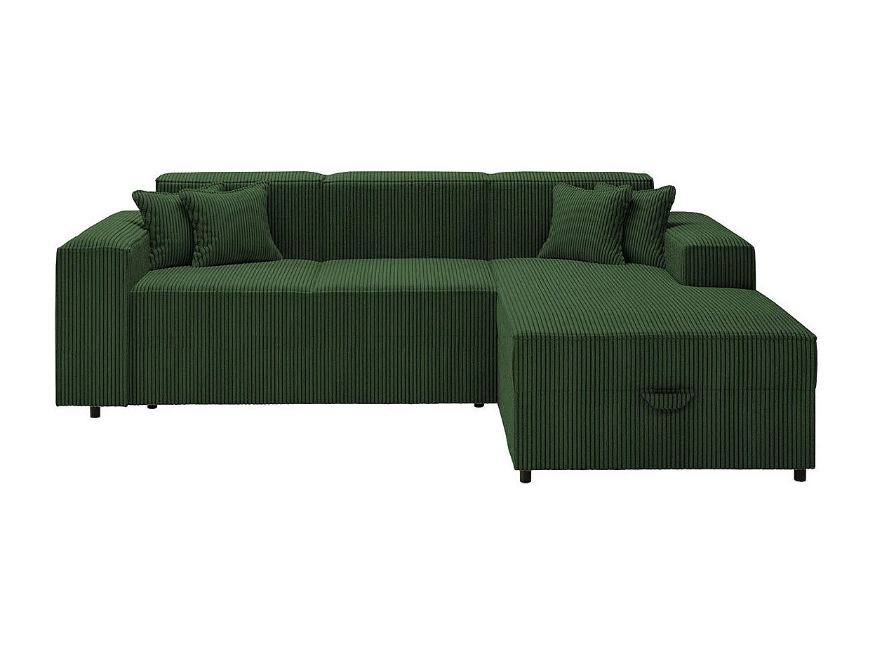 Canapé d'angle Clovis 116, Vert, Disponible, 253x166x79cm