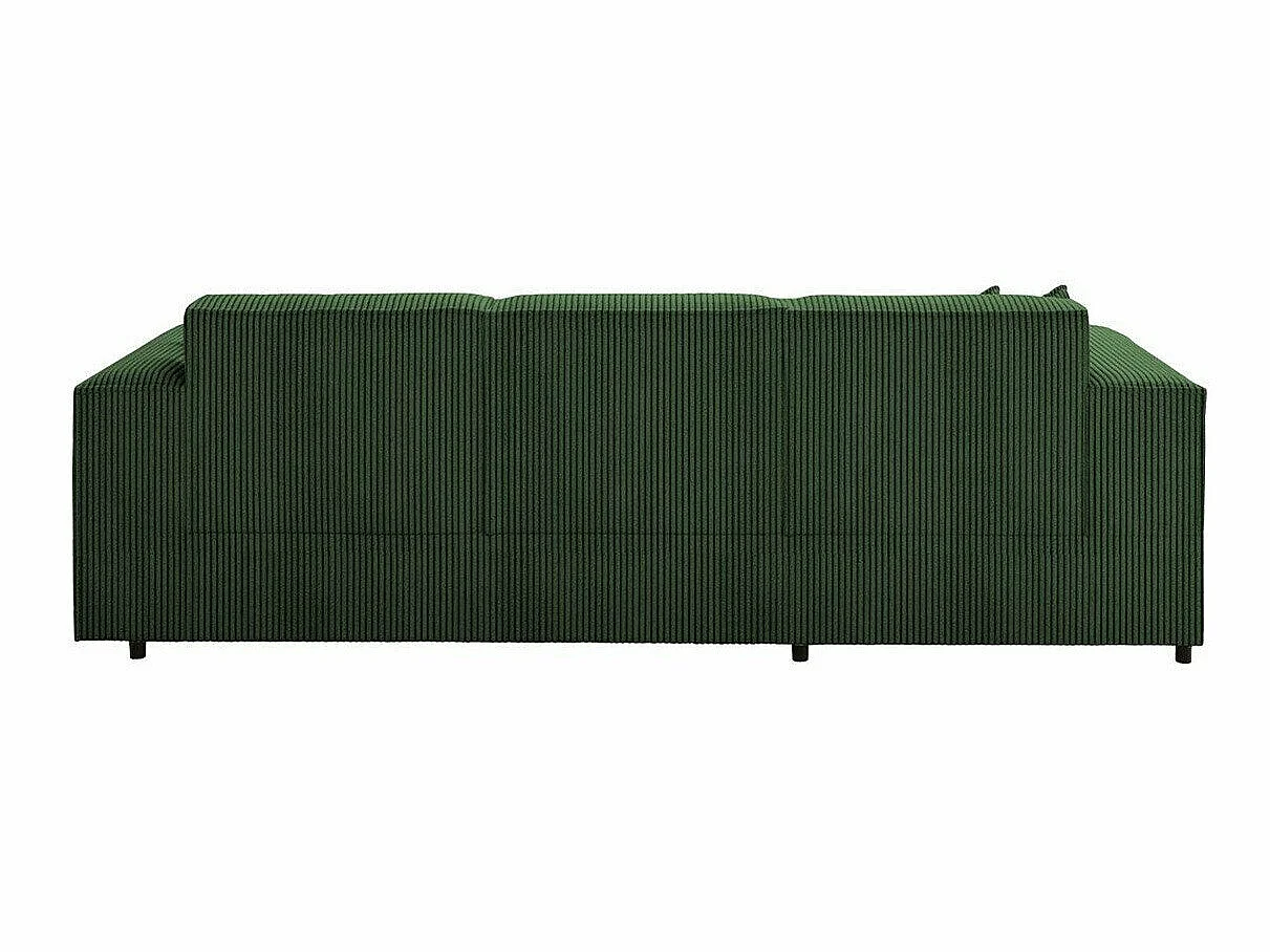 Canapé d'angle convertible 3 places en tissu vert CLOVIS 253x166x79 cm
