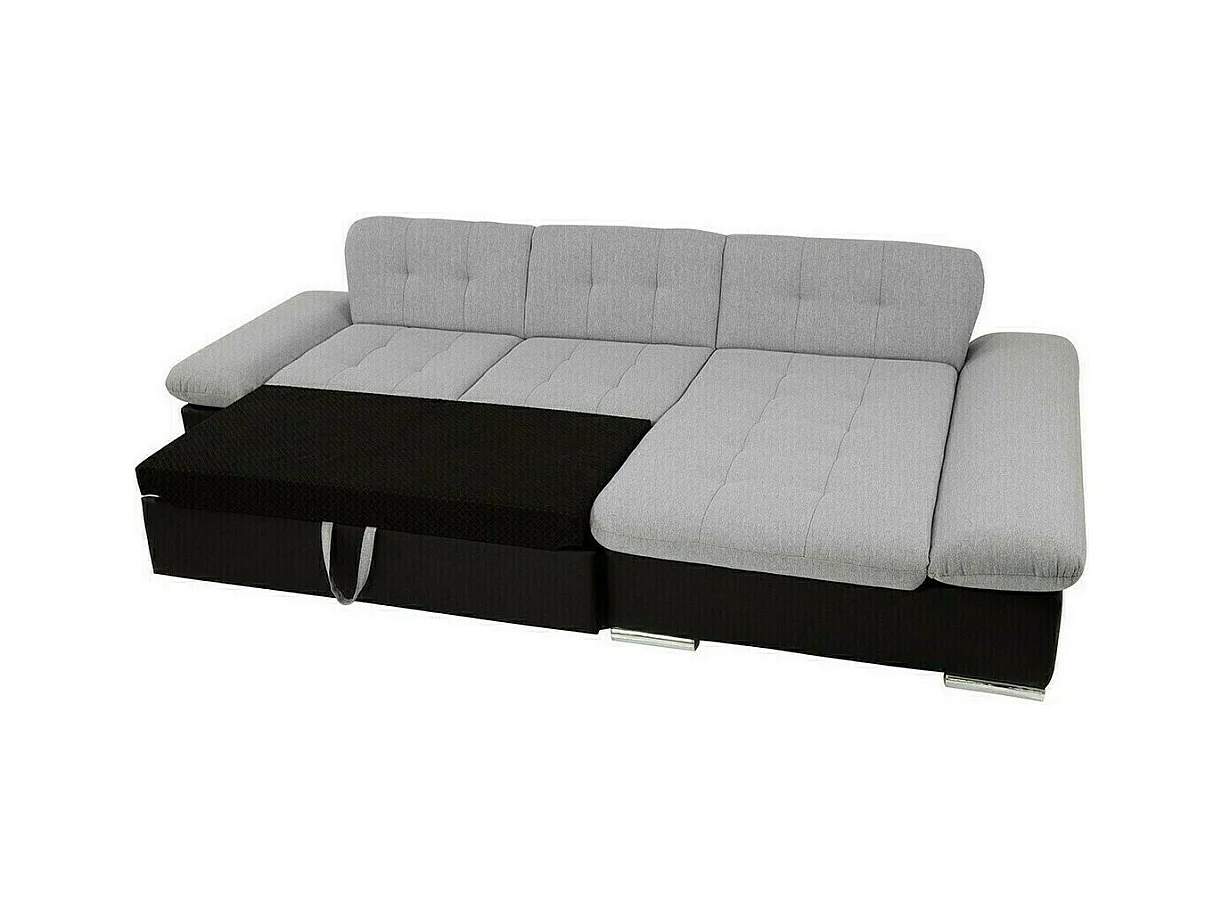 Sofá rinconero Comfivo 152, Gris, Función de descanso, Almacenaje, 278x161x76cm