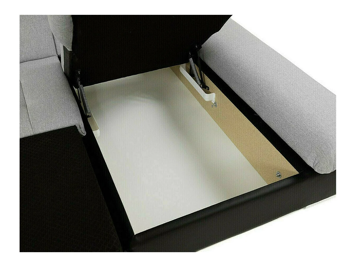 Sofá rinconero Comfivo 152, Gris, Función de descanso, Almacenaje, 278x161x76cm