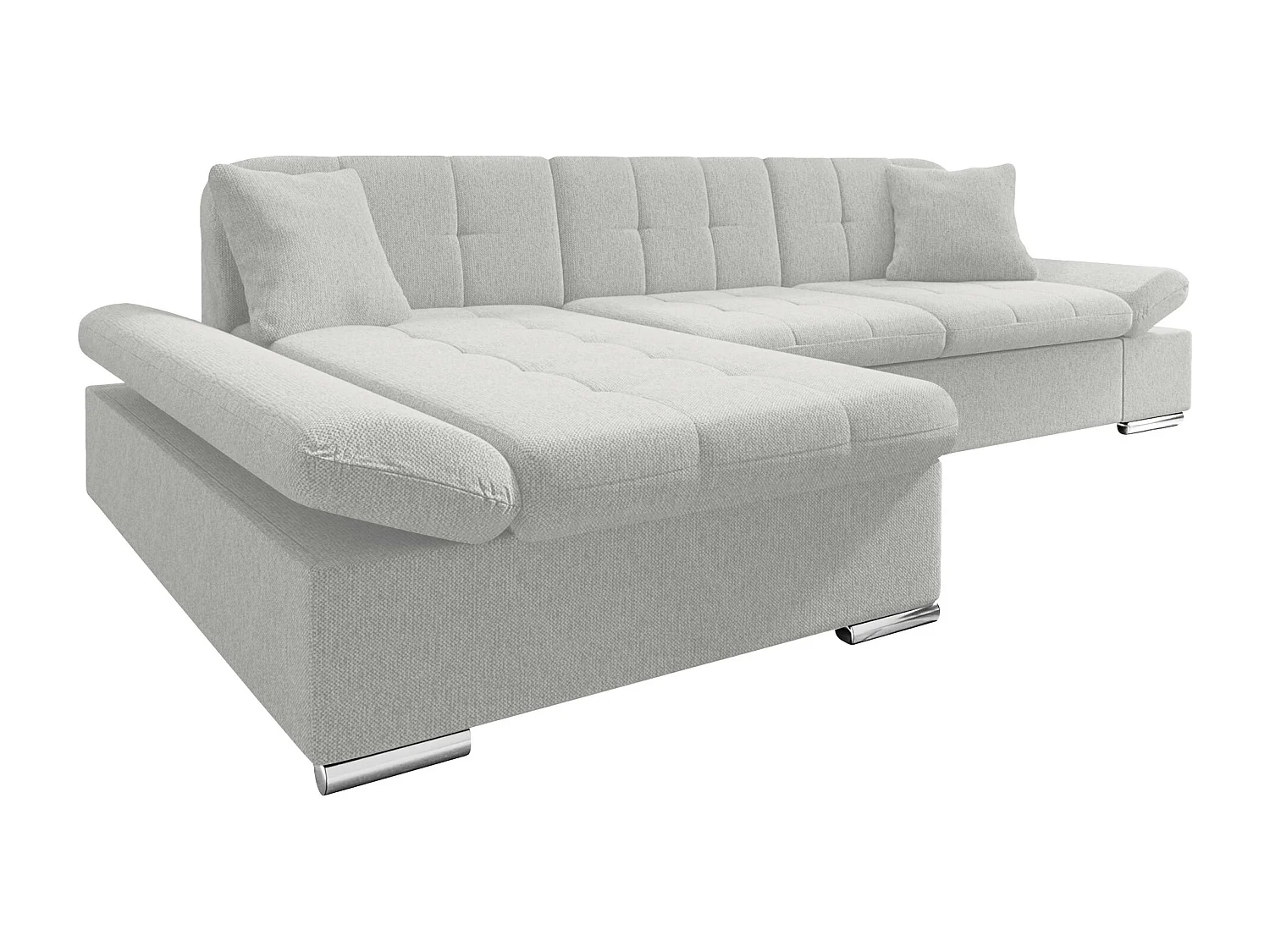 Sofá rinconero Comfivo 152, Gris, Función de descanso, Almacenaje, 278x161x76cm