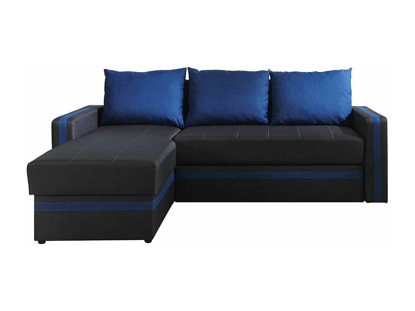 Sofá de canto Providence 121, Preto, Funcionalidade de dormir