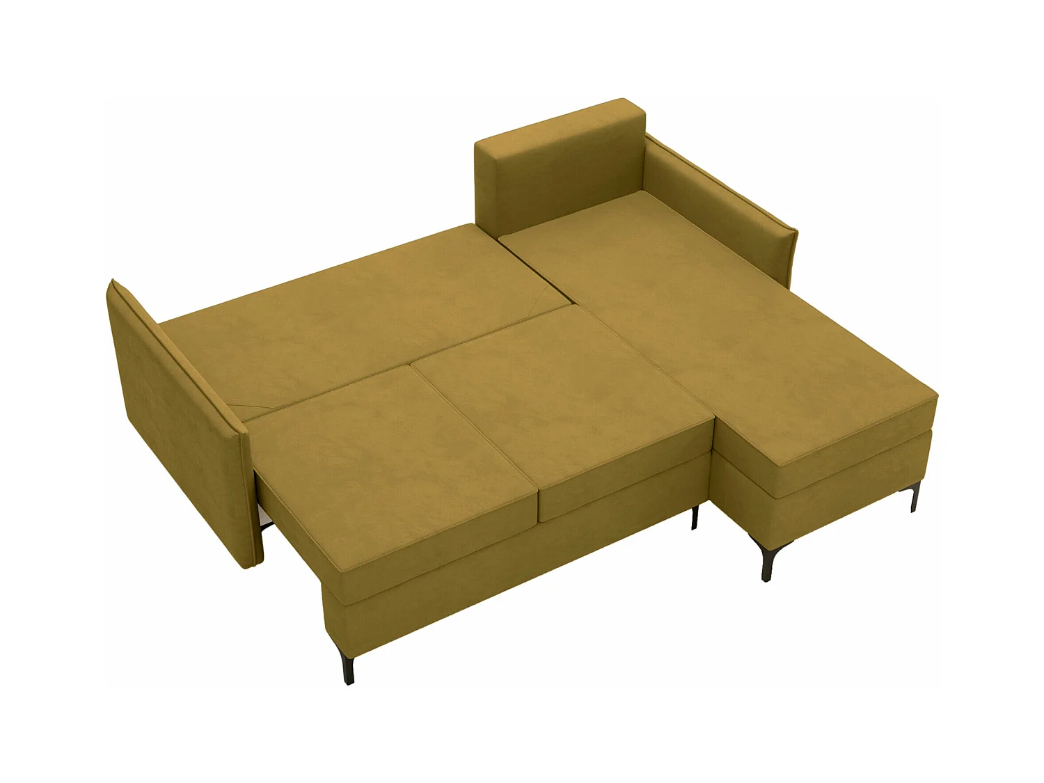 Canapé d'angle Clovis 112, Brun clair, Fonction de couchage, Boîte de literie, 213x168cm