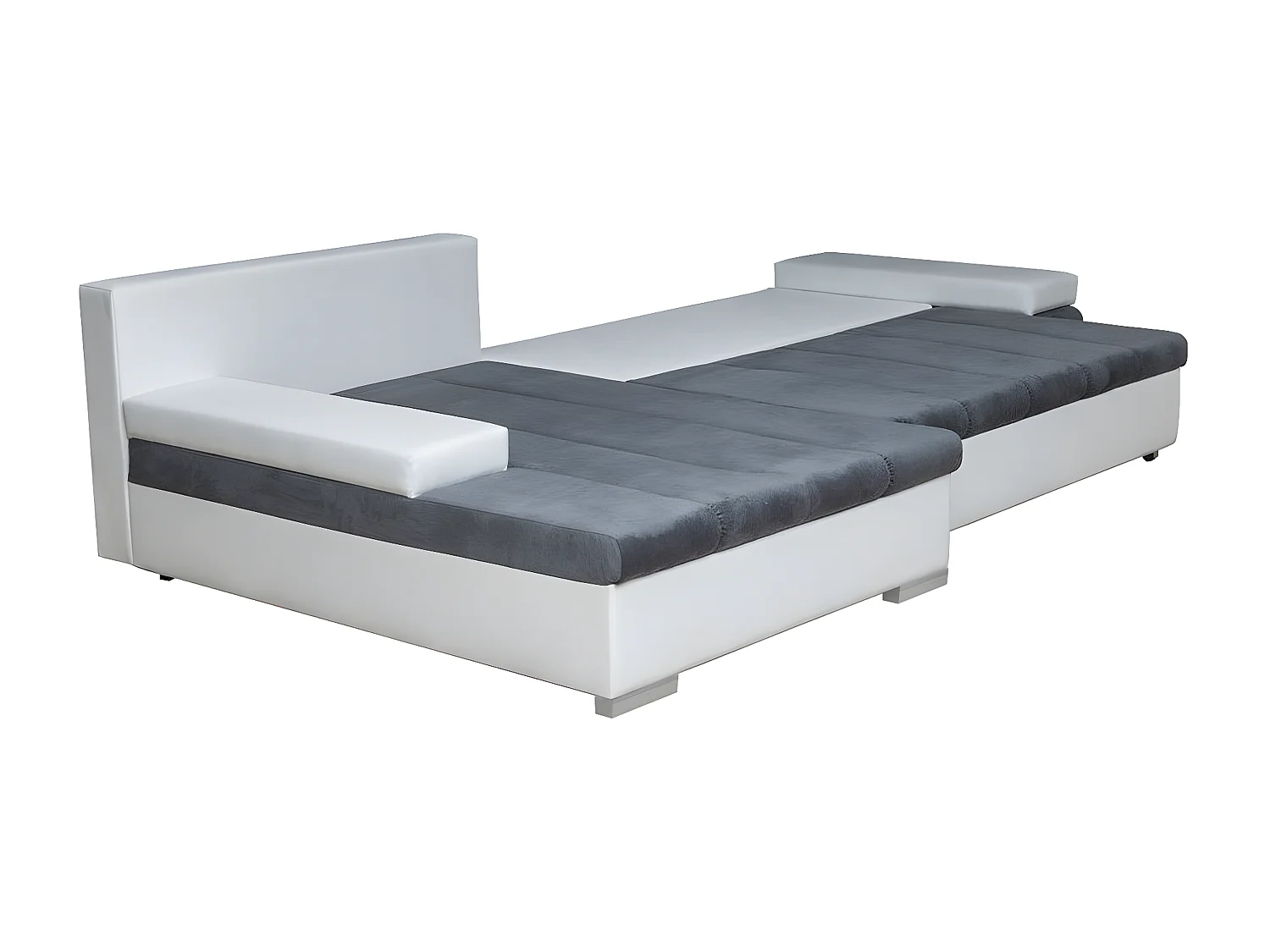 Sofá rinconero Comfivo 113, Gris, Función de descanso, Almacenaje, 310x175x83cm