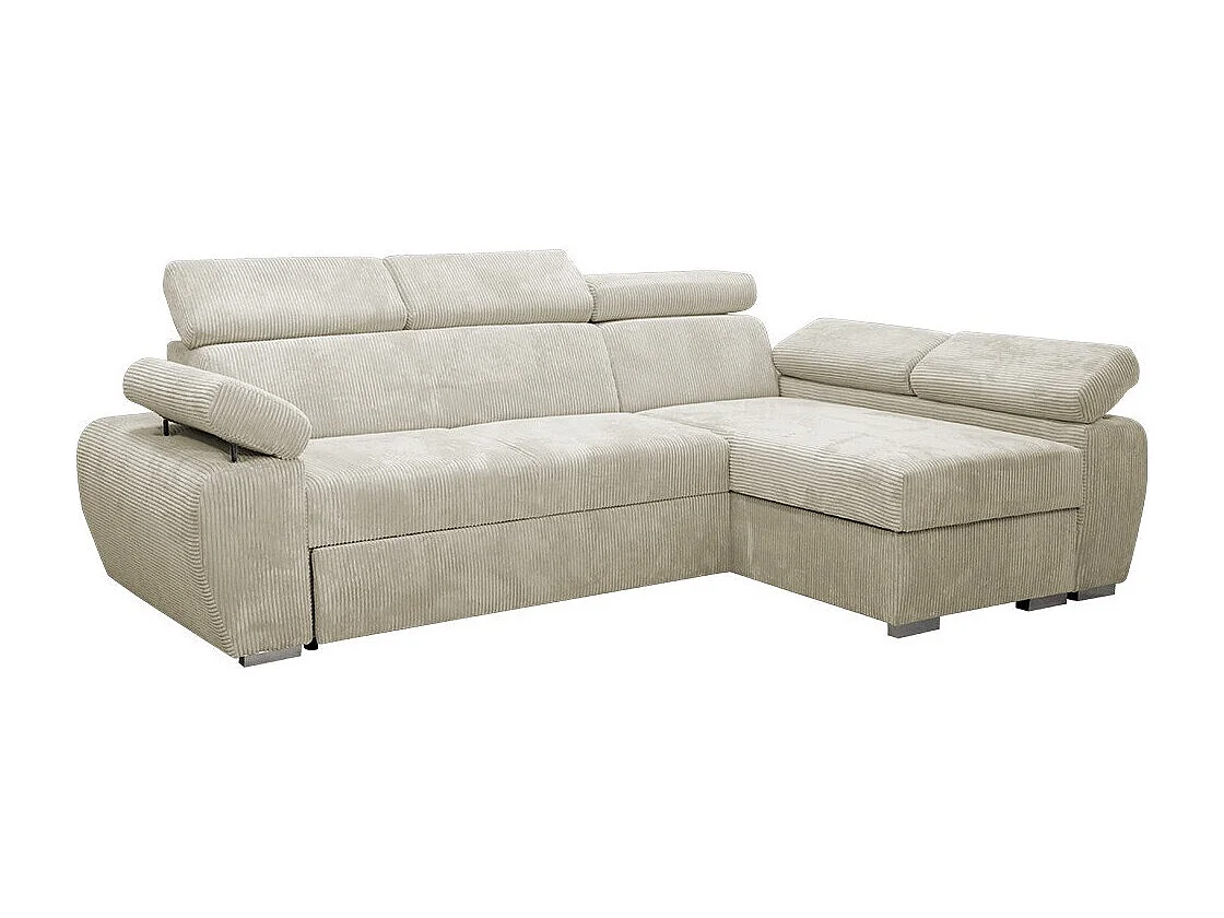 Sofá rinconero Columbus 192, De color marrón claro, Función de descanso, Almacenaje, 85cm